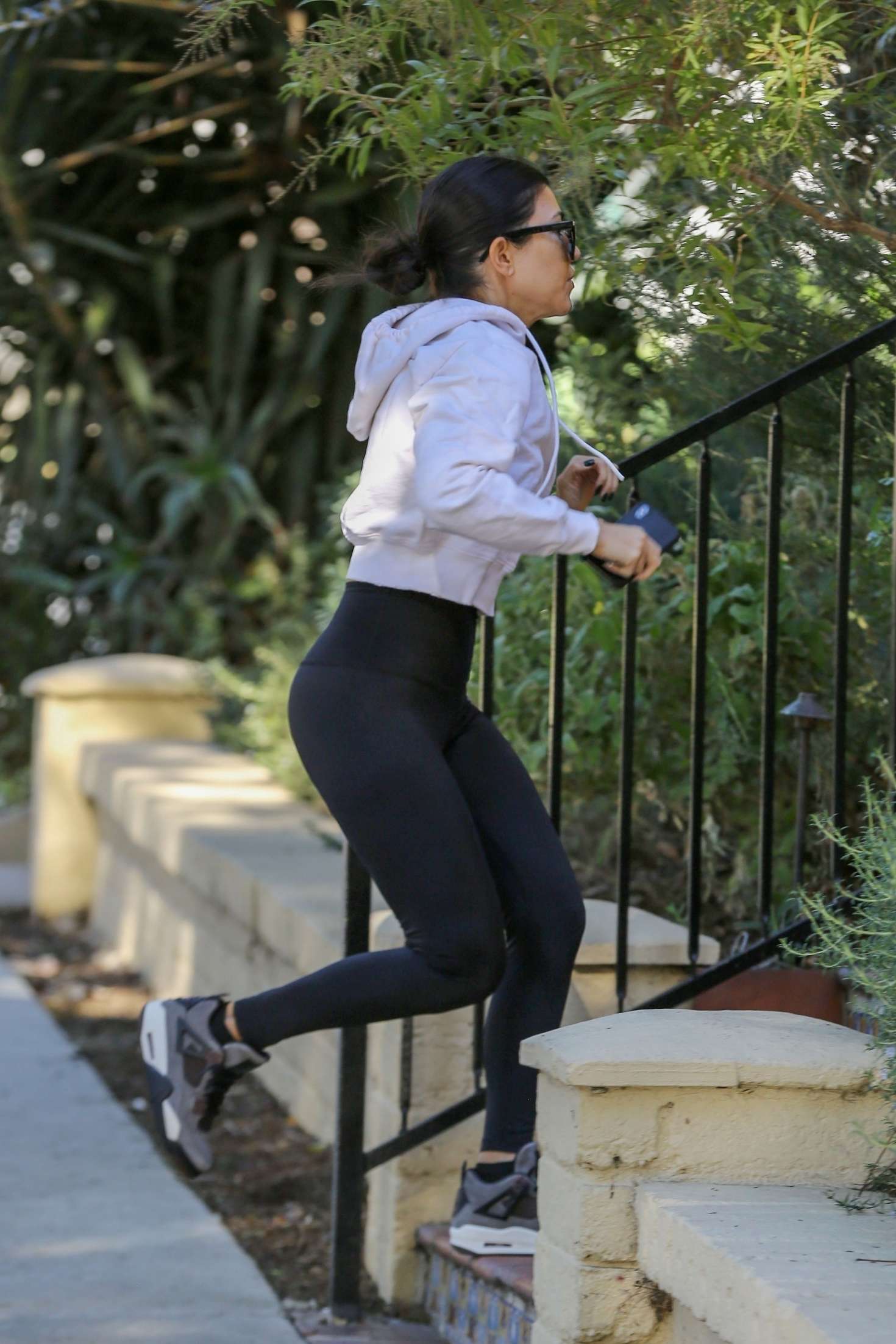 Kourtney Kardashian in Black Tights â€“ Out in West Hollywood