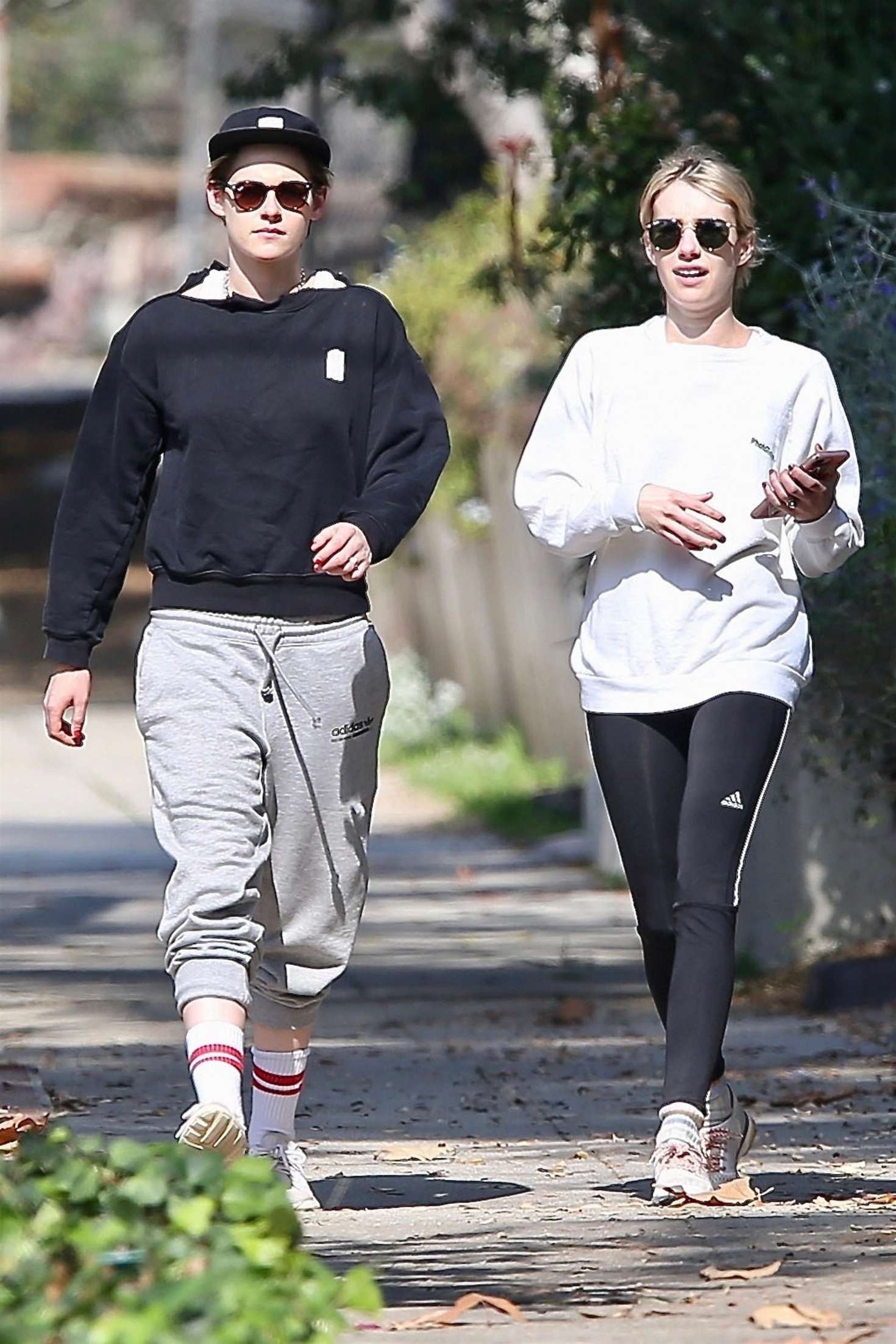 Kristen Stewart and Emma Roberts out for a walk in Los Feliz