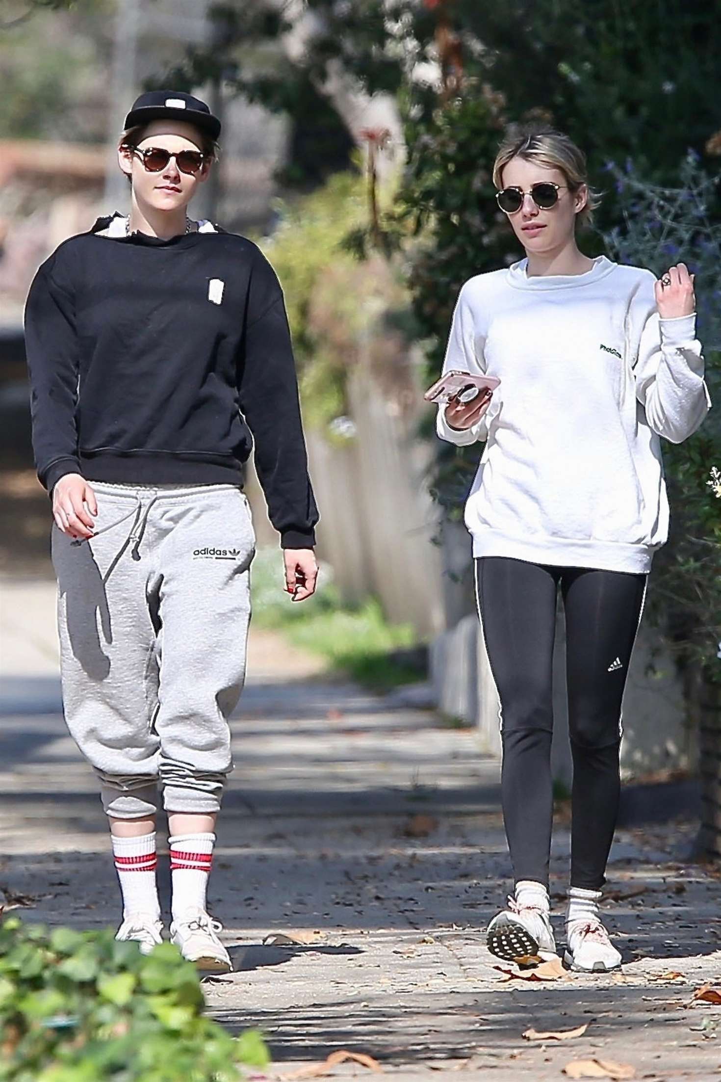 Kristen Stewart and Emma Roberts out for a walk in Los Feliz