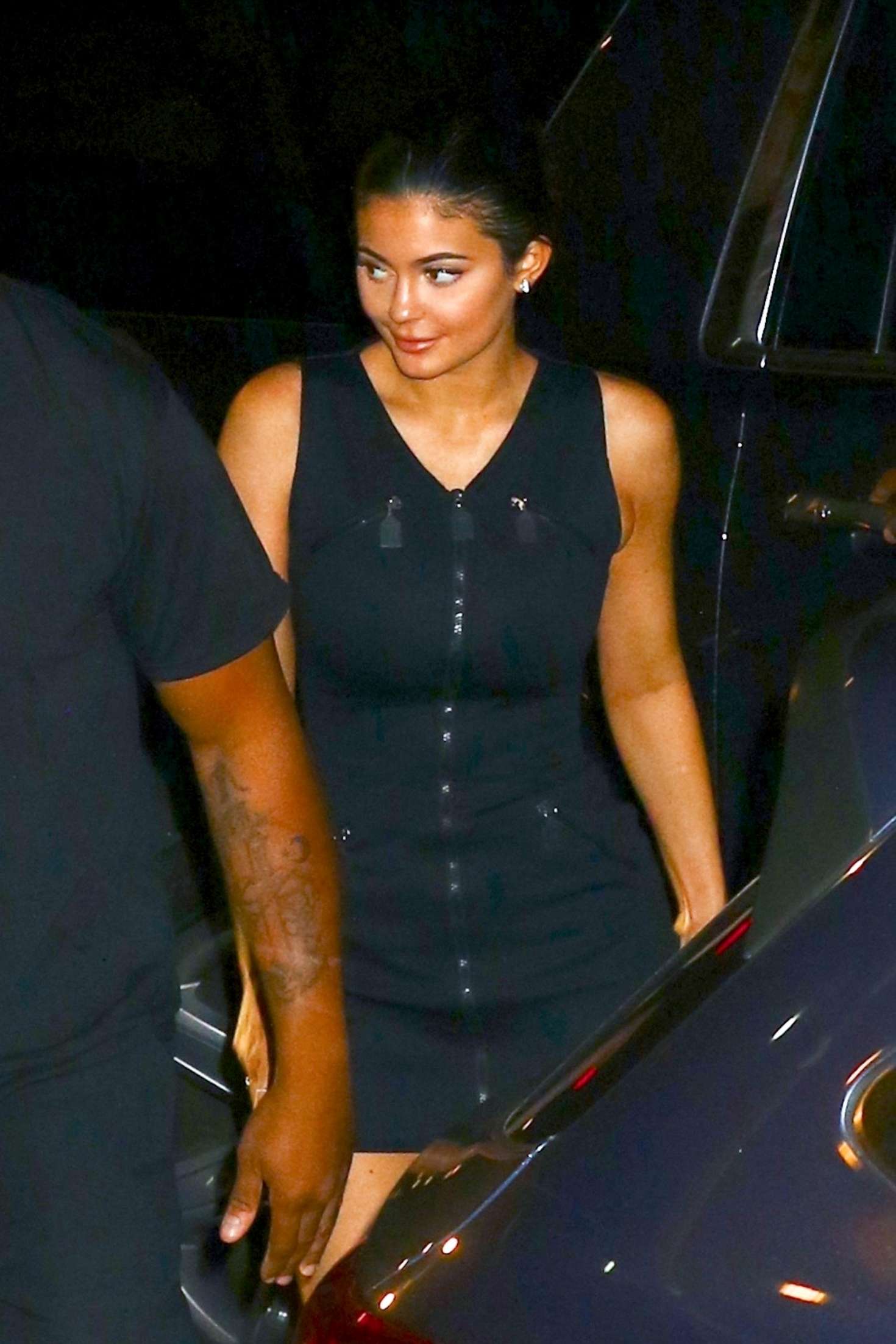 Kylie Jenner in Black Mini Dress â€“ Out in New York City