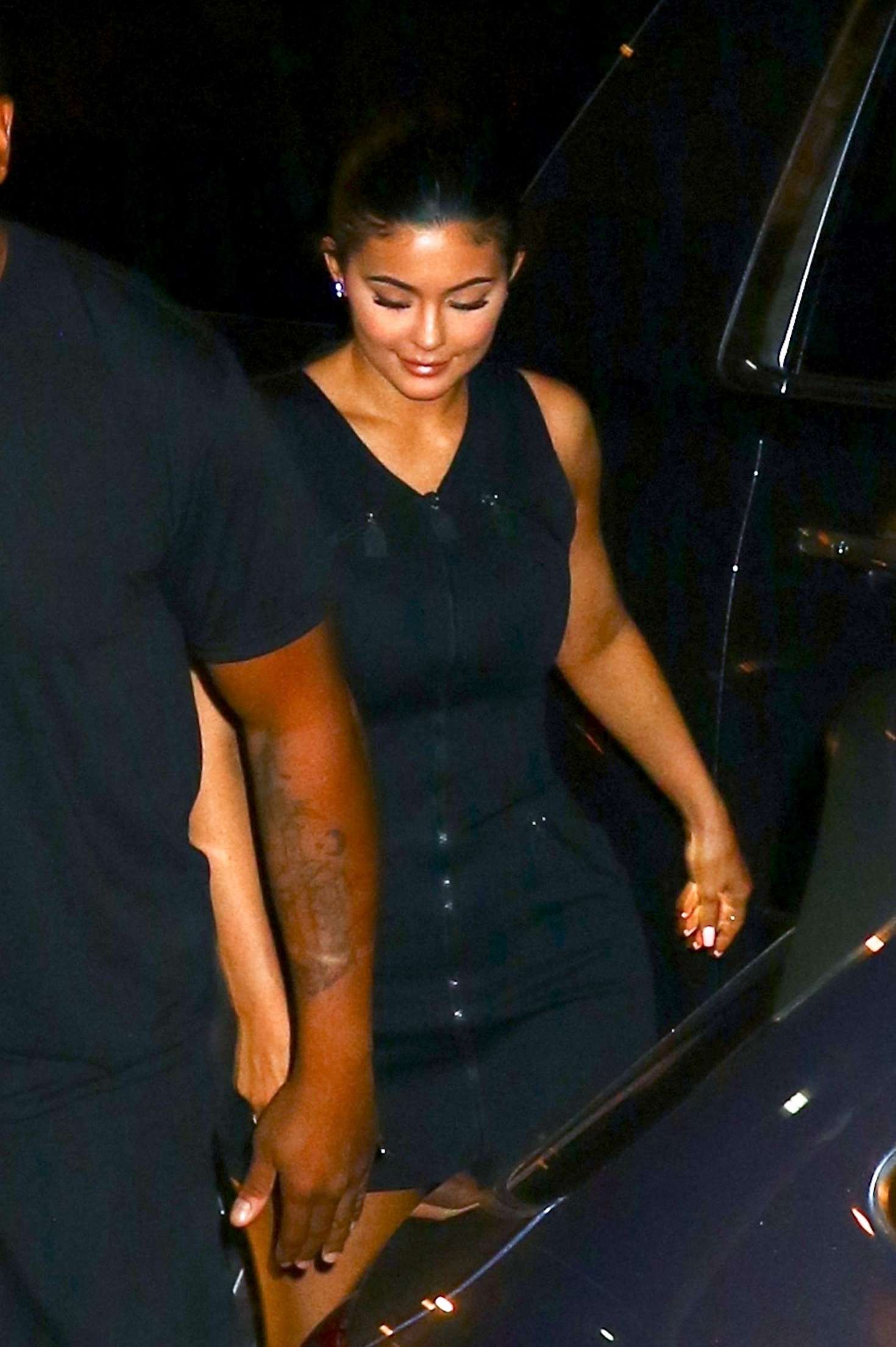 Kylie Jenner in Black Mini Dress â€“ Out in New York City