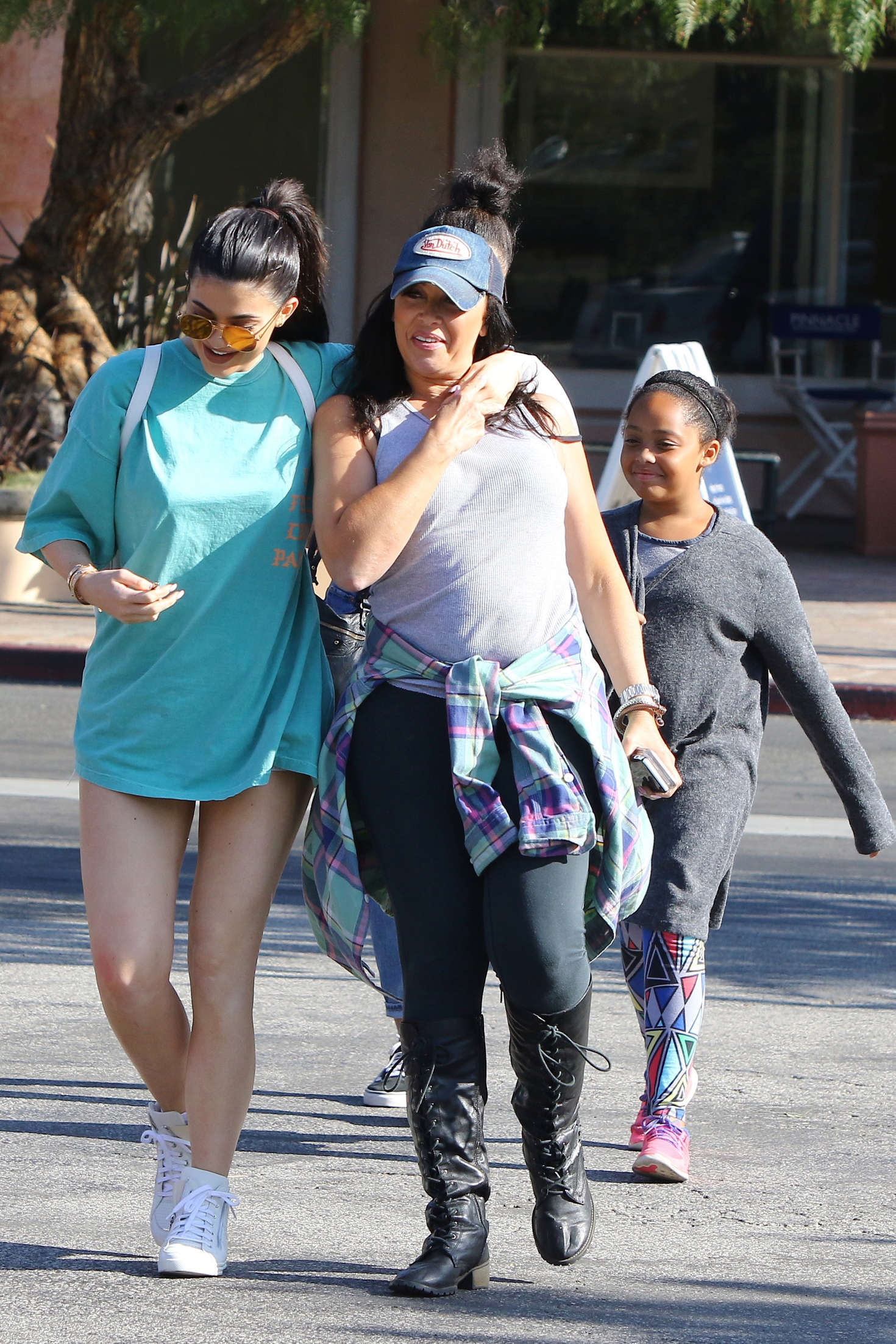 Kylie Jenner in Jeans Shorts at Bui Sushi in Malibu