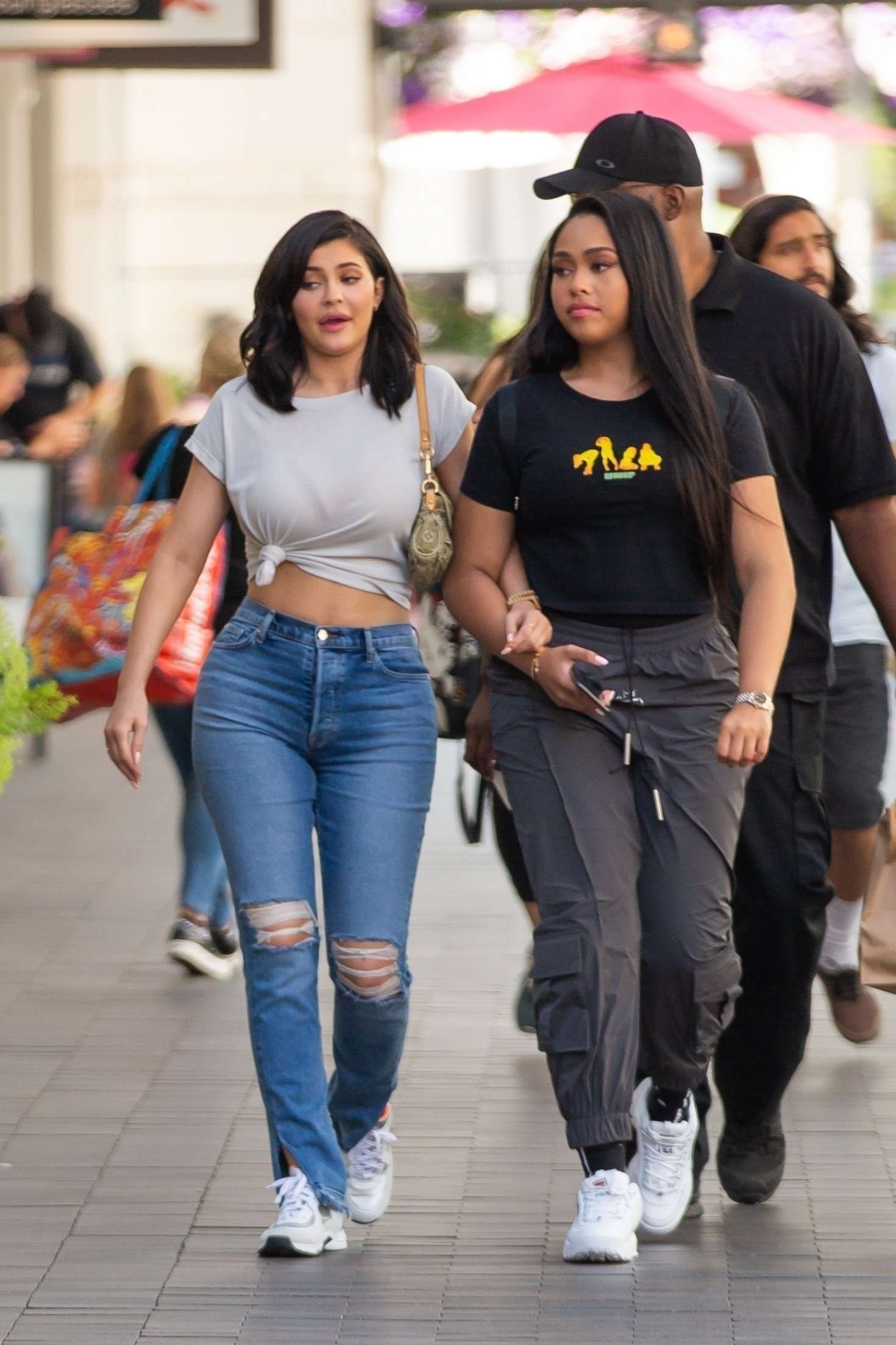 Kylie Jenner in Ripped Jeans with Jordan Woods out in Calabasas