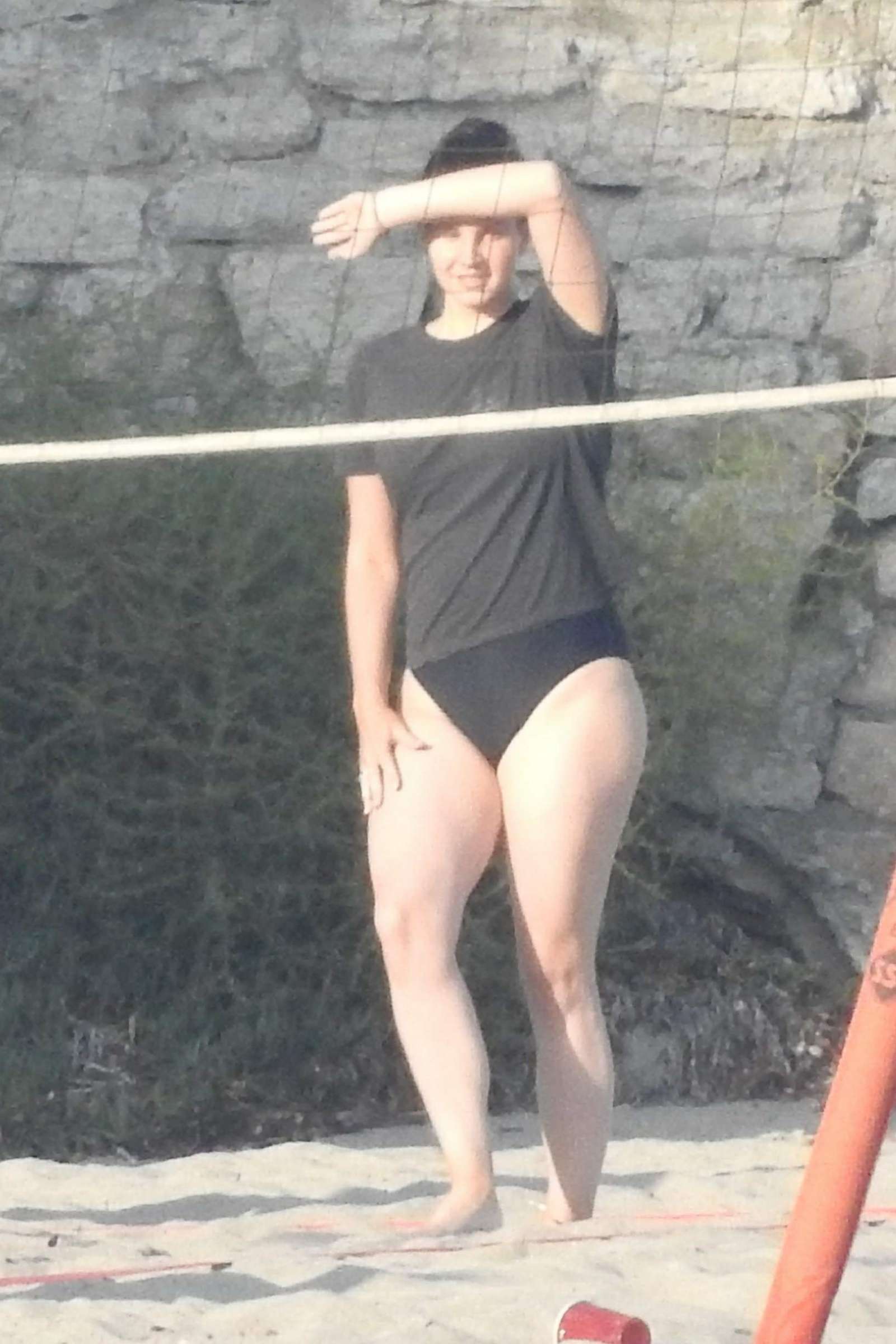 Lana Del Rey in Bikini Bottoms â€“ Play Volleyball on the beach in Malibu