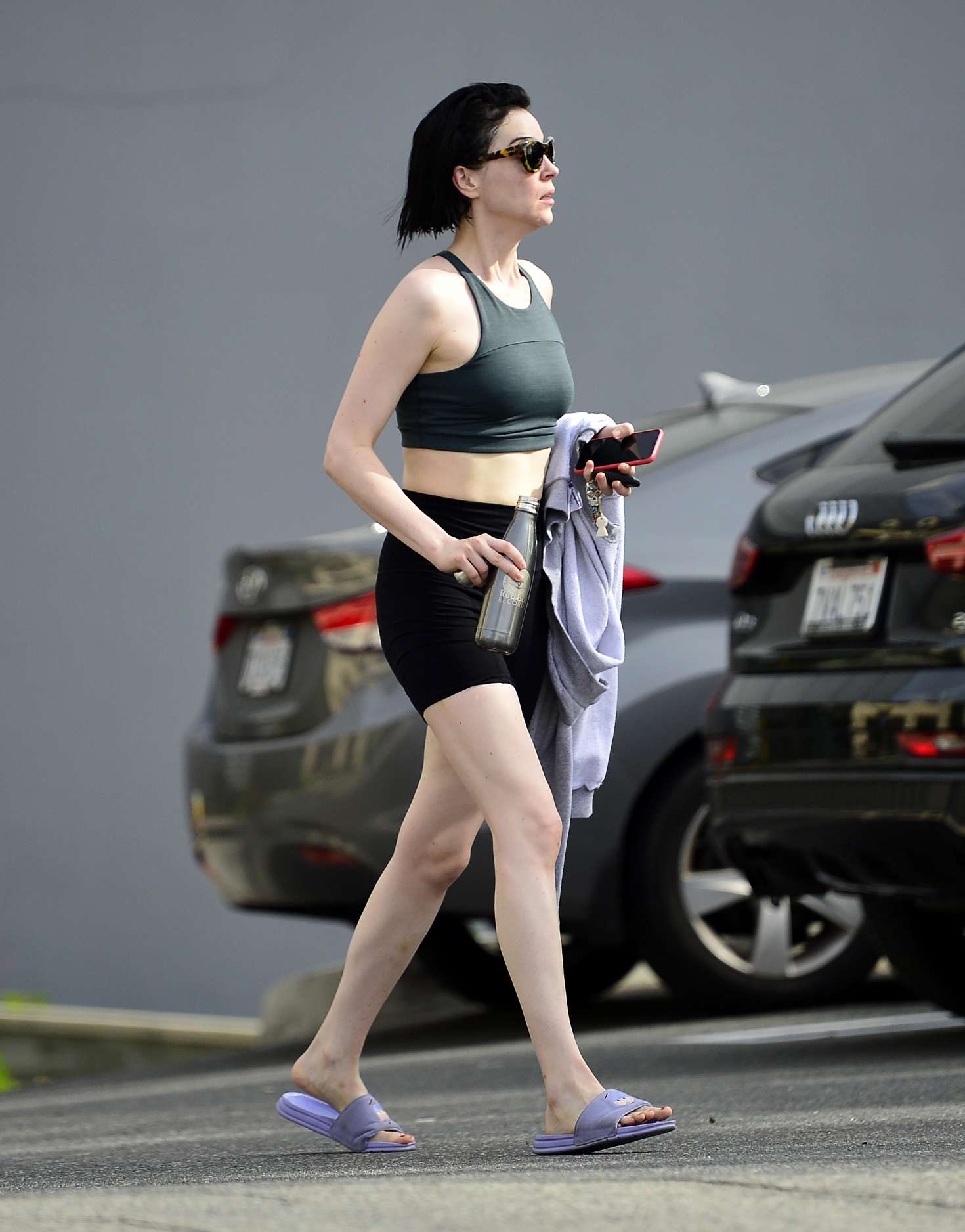 Laura Prepon in Shorts â€“ Leaving pilates class in LA