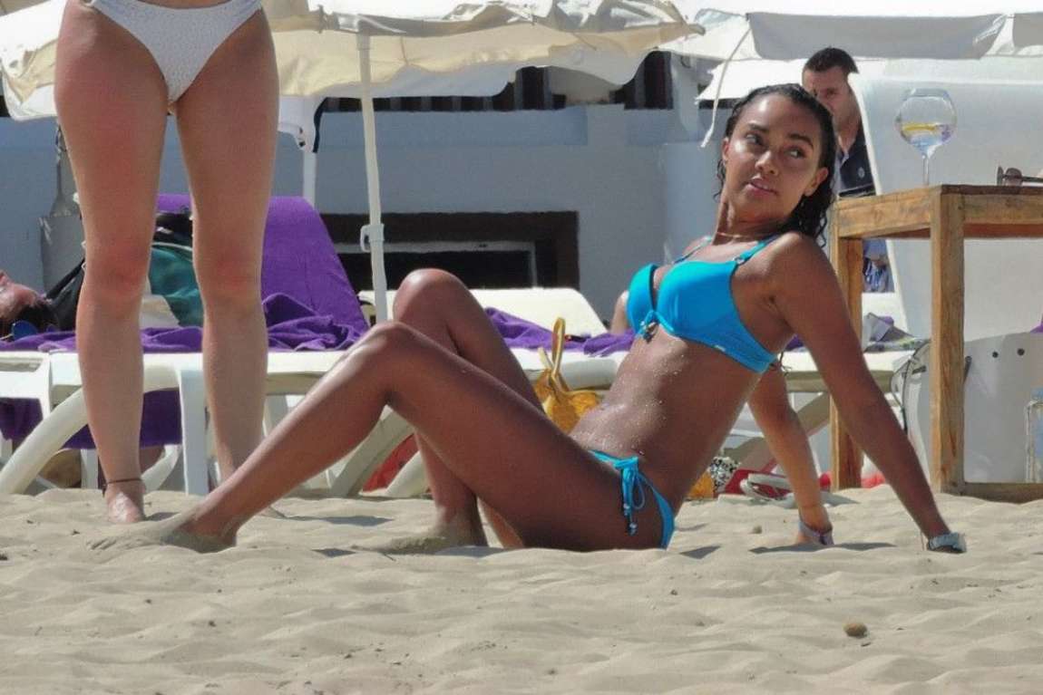 Leigh-Anne Pinnock in Blue Bikini in Ibiza