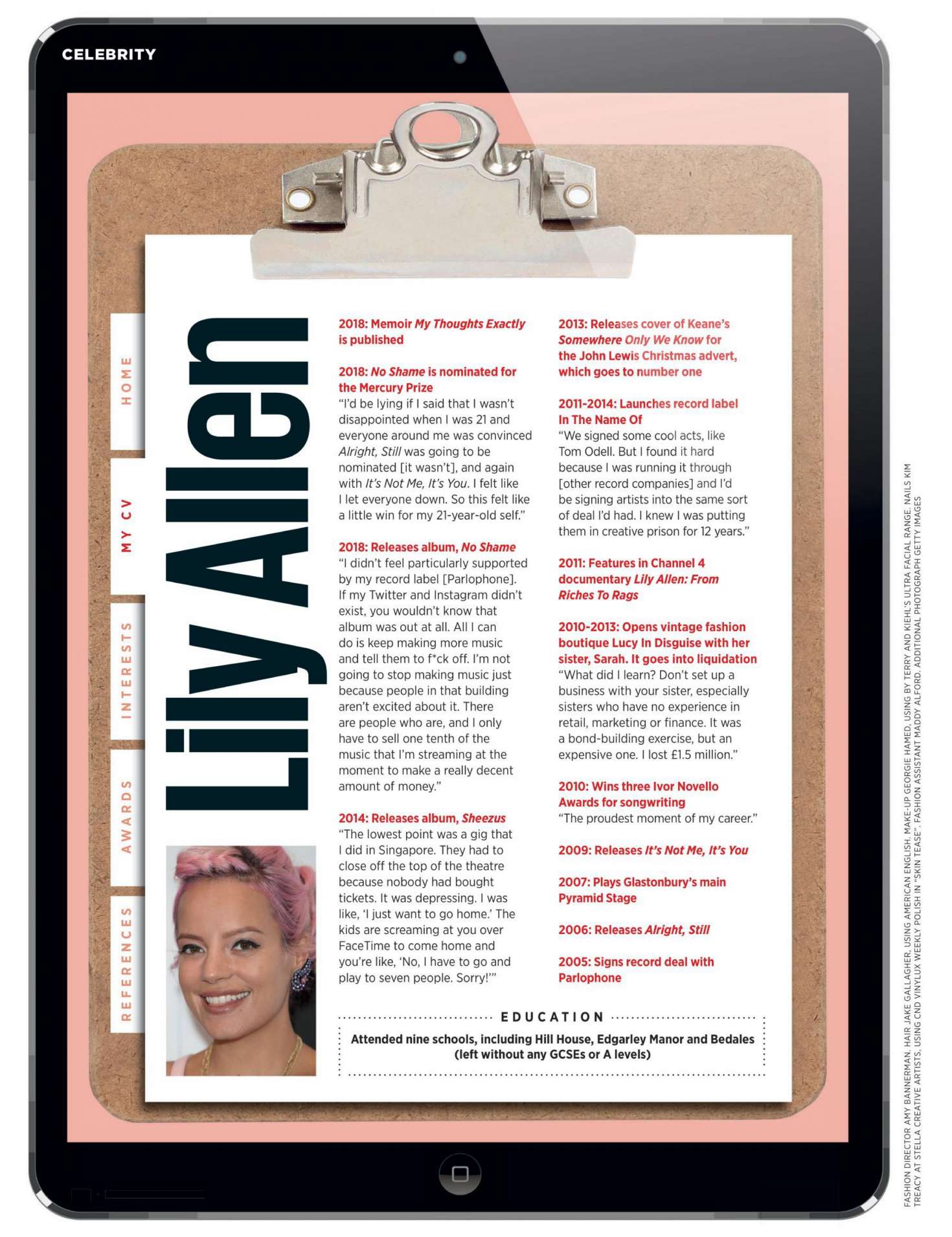 Lily Allen â€“ Cosmopolitan UK Magazine (November 2018)