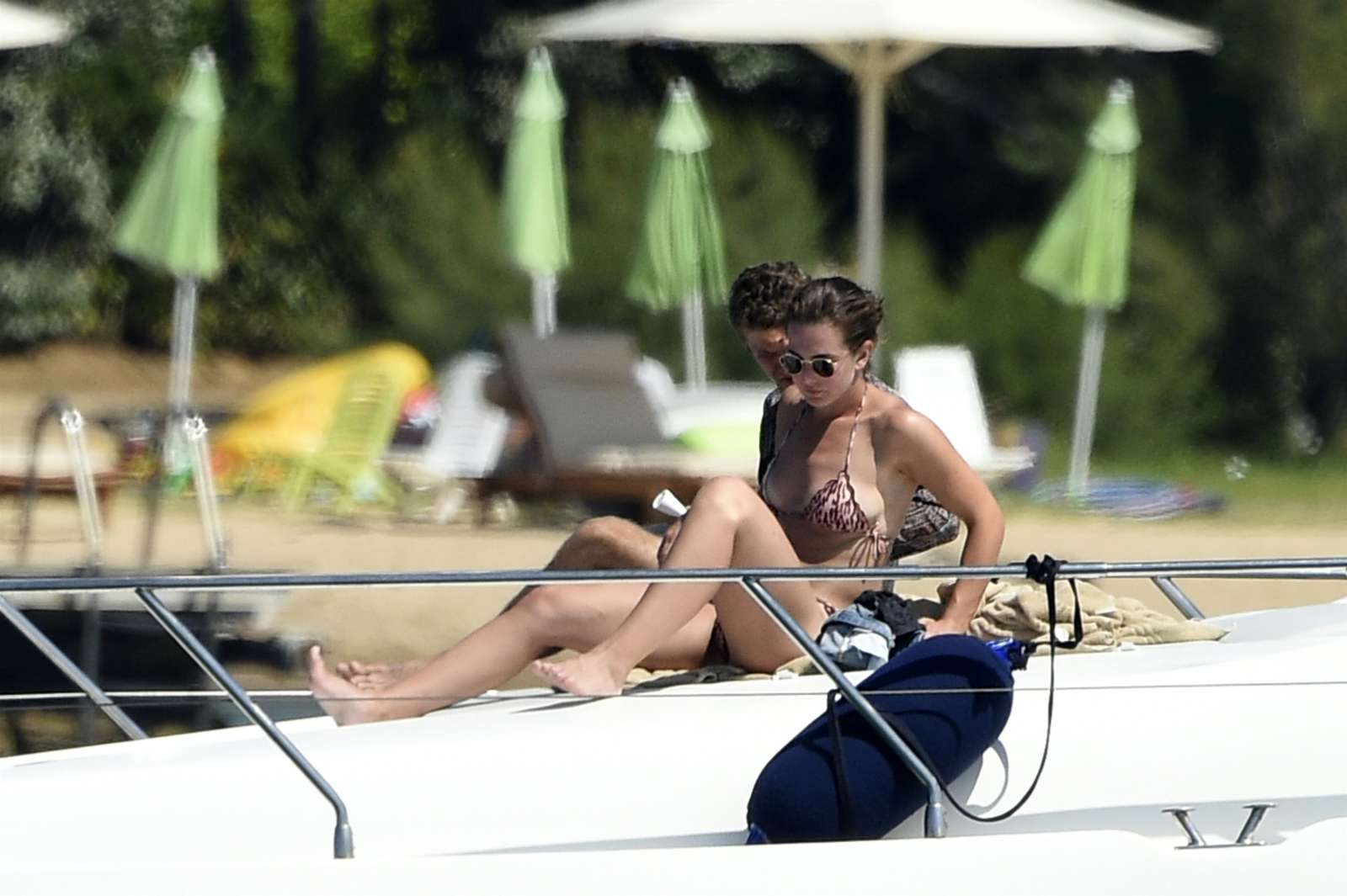 Lisa Muller in Bikini on a yacht in Porto Cervo