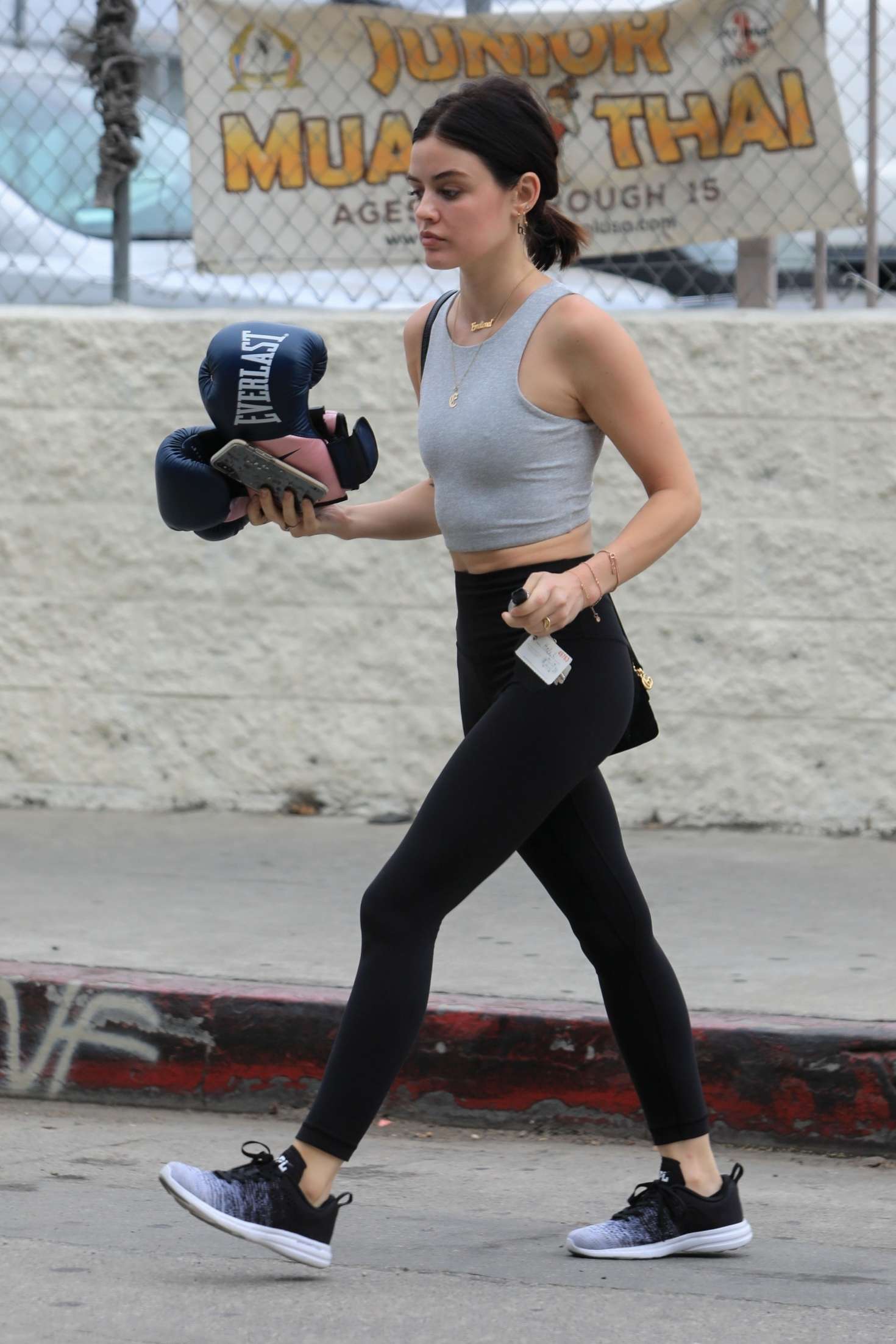 Lucy Hale â€“ Heads to the gym in Los Angeles