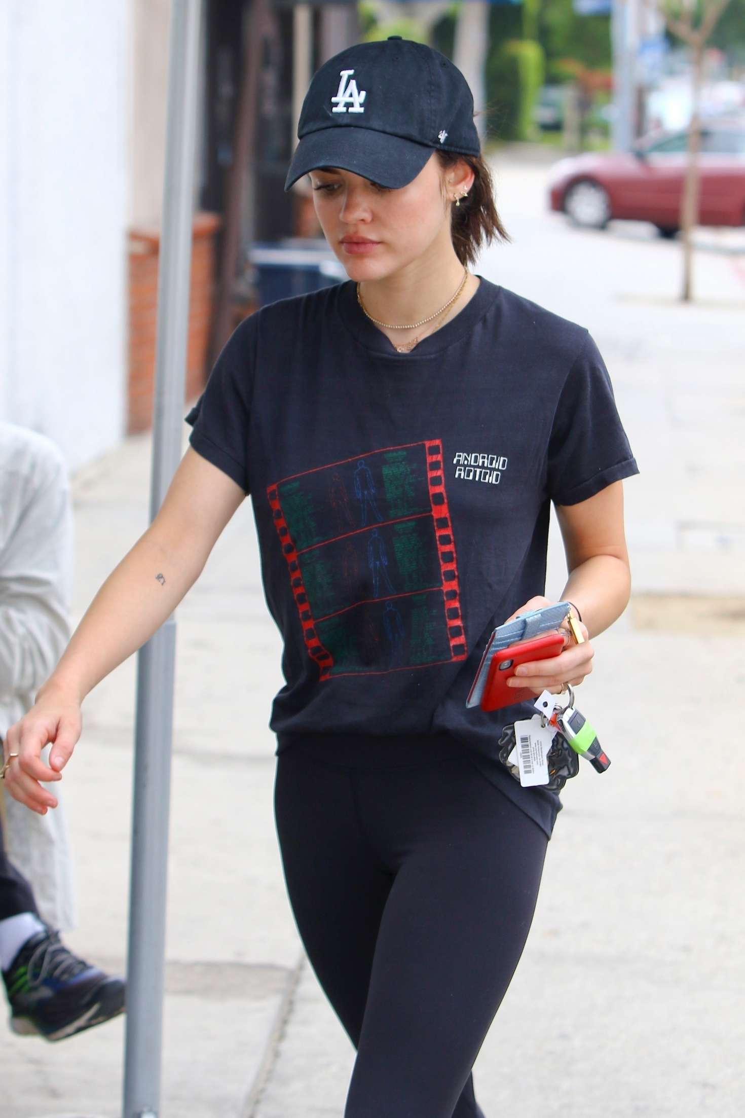 Lucy Hale in casual at Starbucks in Los Angeles