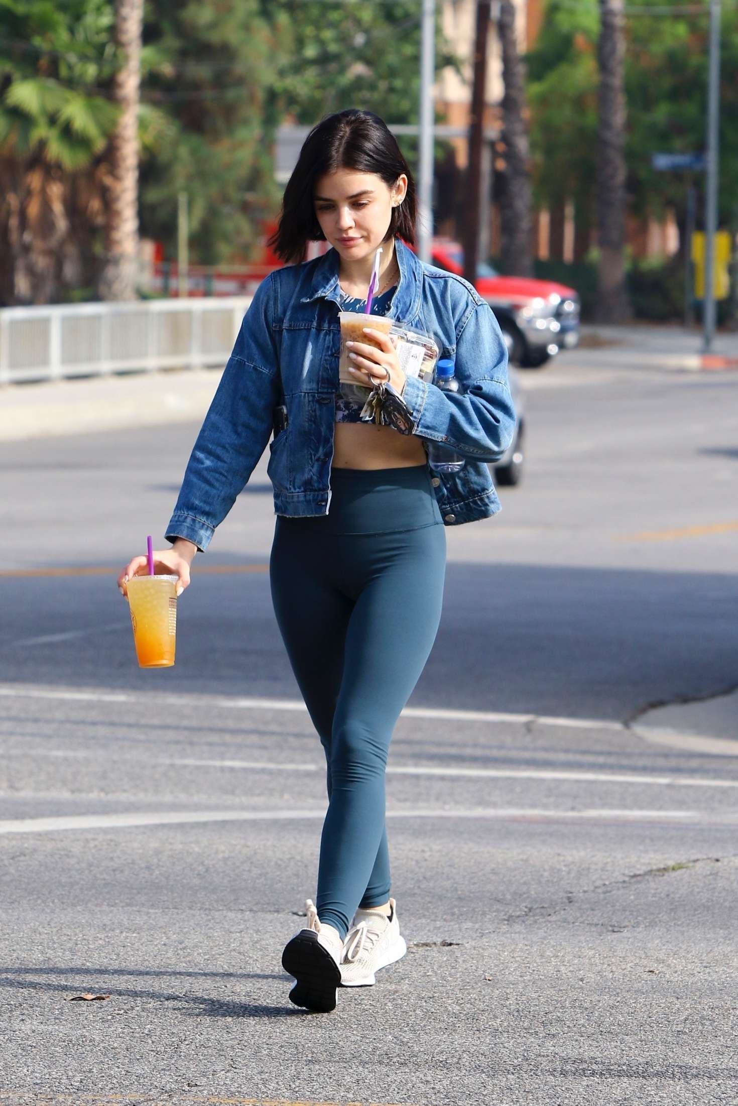 Lucy Hale in Tights â€“ Heads to the gym in Los Angerles