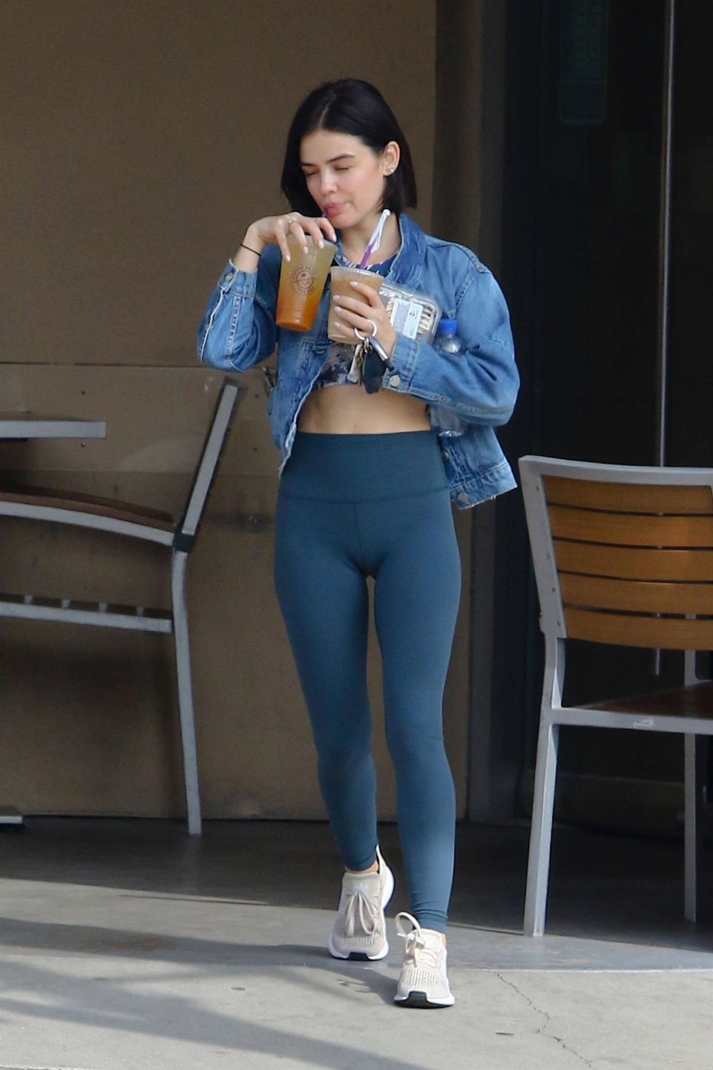Lucy Hale in Tights â€“ Heads to the gym in Los Angerles