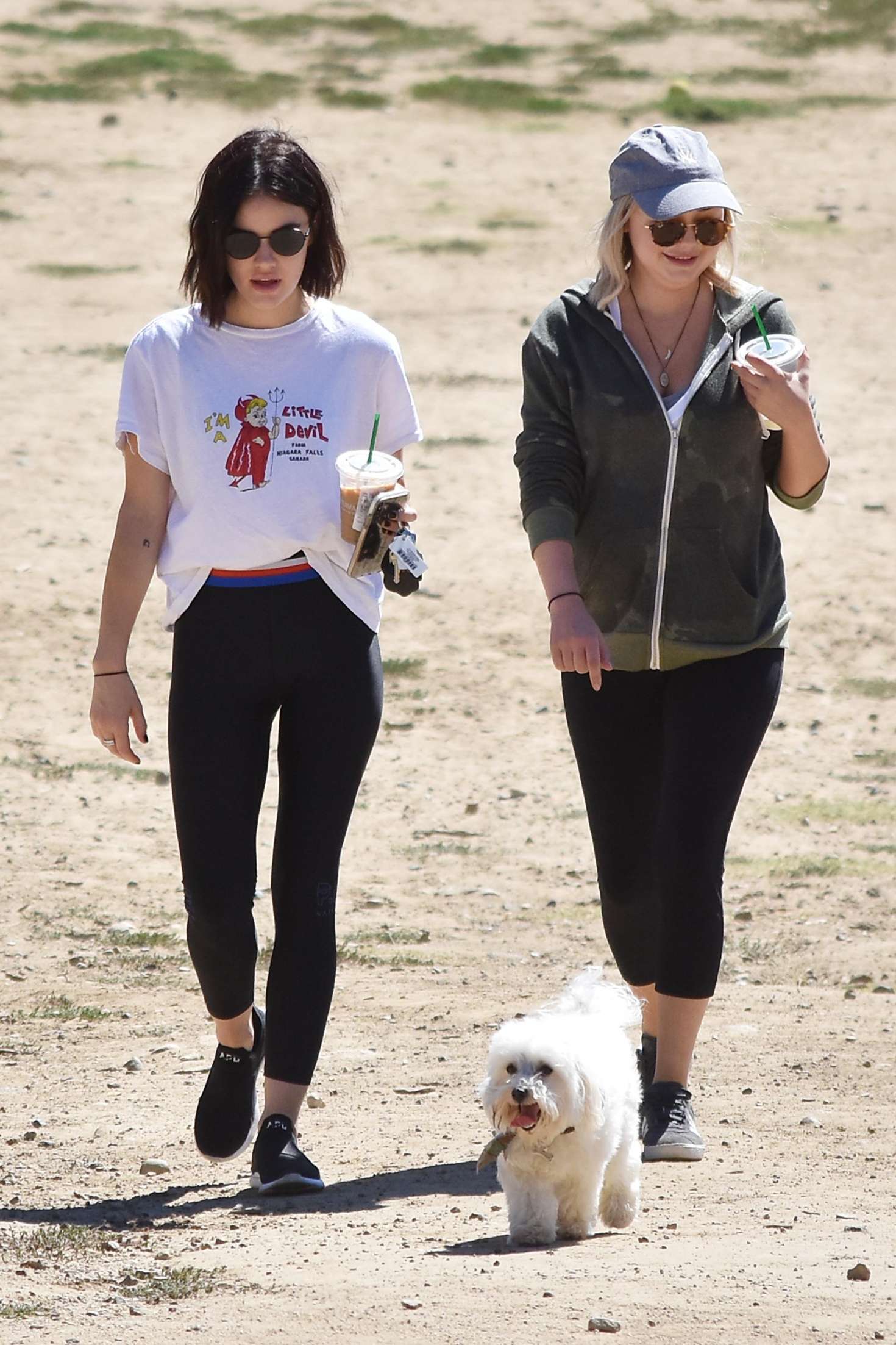 Lucy Hale â€“ With her dog at a dog park in LA