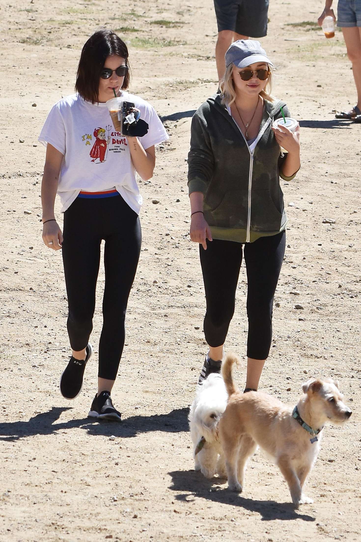 Lucy Hale â€“ With her dog at a dog park in LA