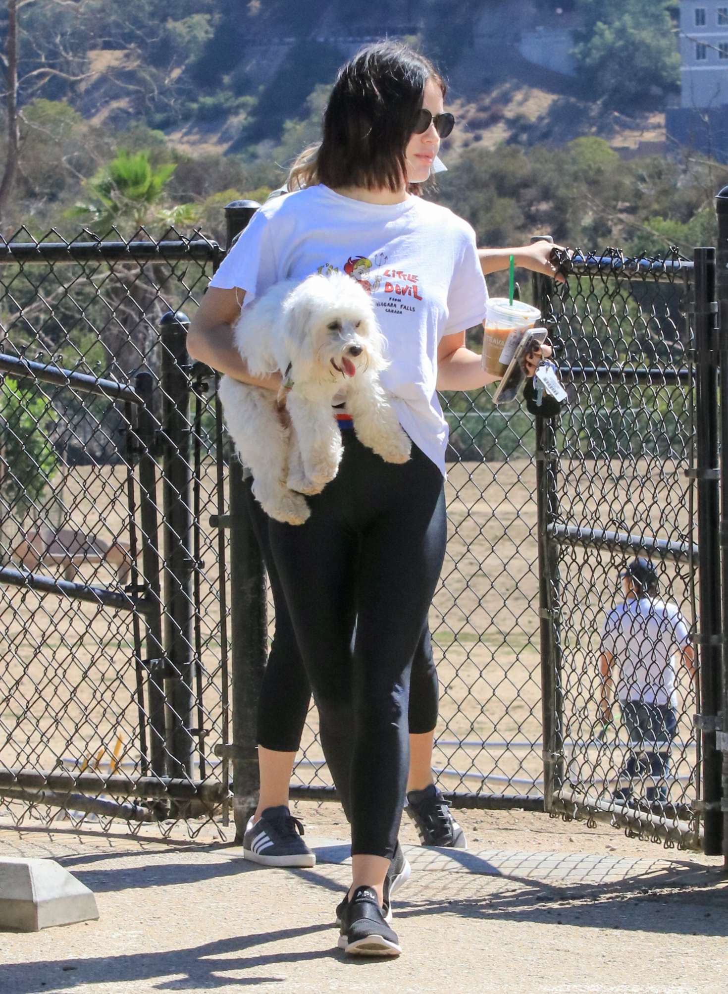 Lucy Hale â€“ With Her Dog At A Dog Park In LA