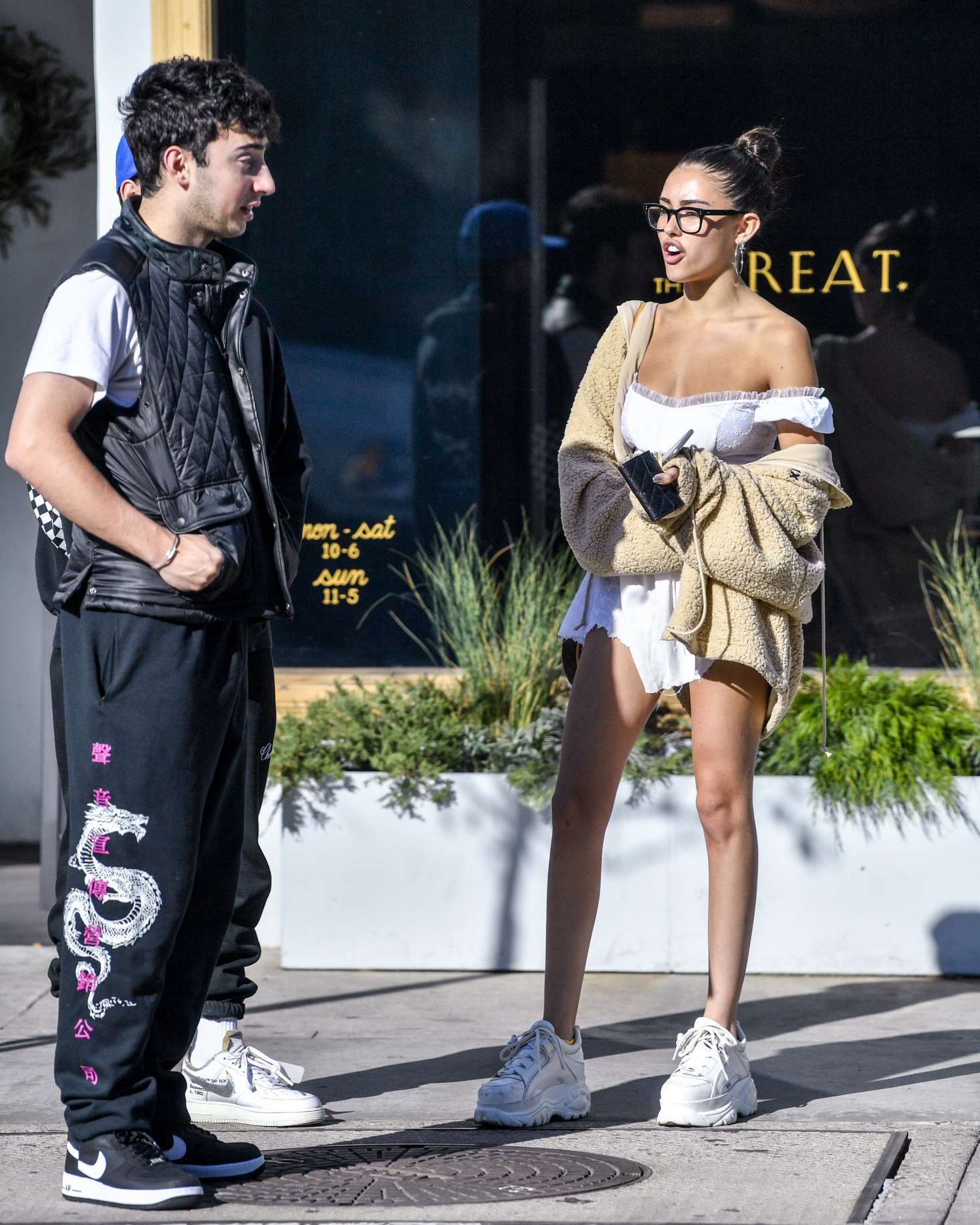 Madison Beer and Zack Bia â€“ Leaving Urth Cafe in Los Angeles