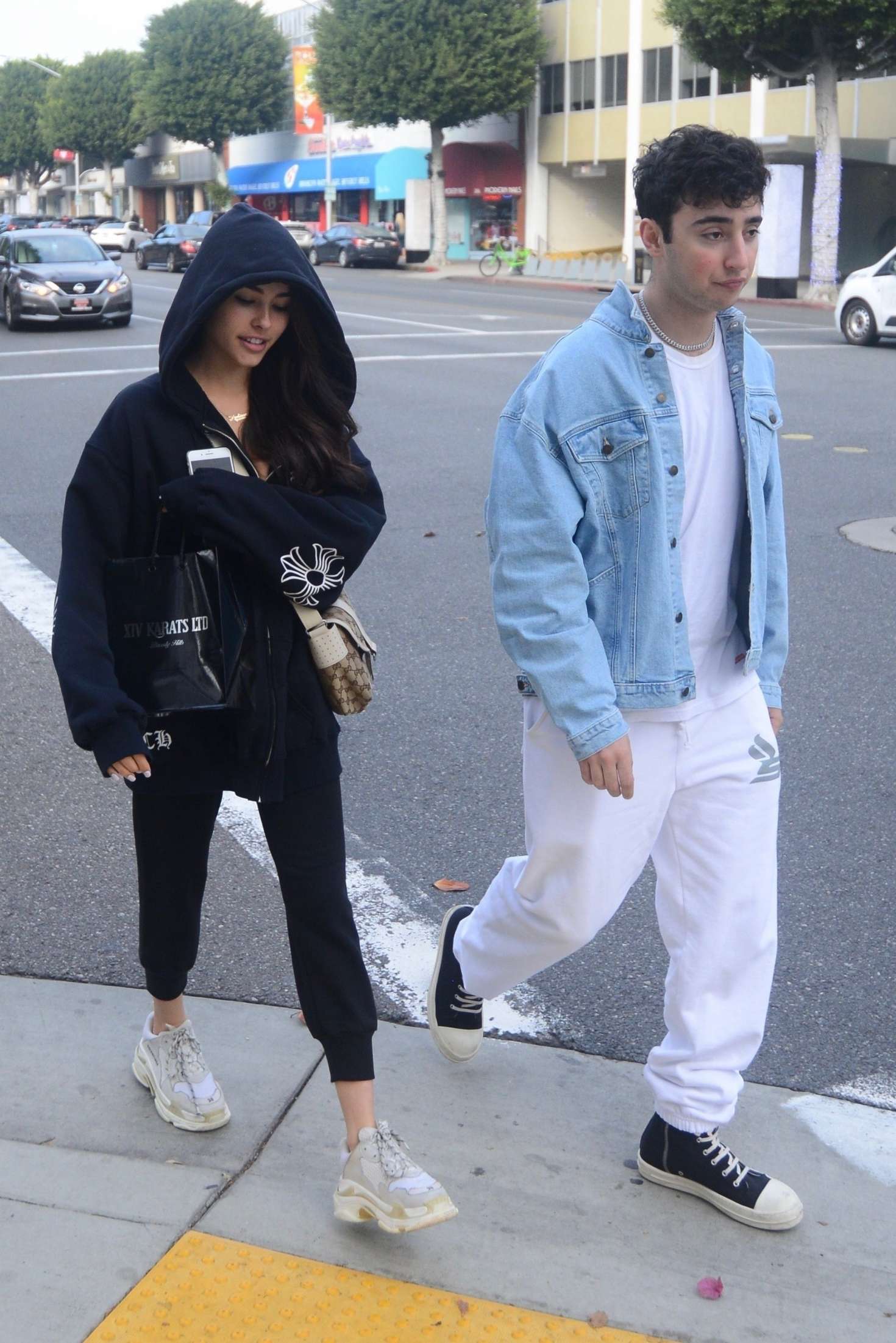 Madison Beer in Ripped Jeans at The Peppermint Club in West Hollywood