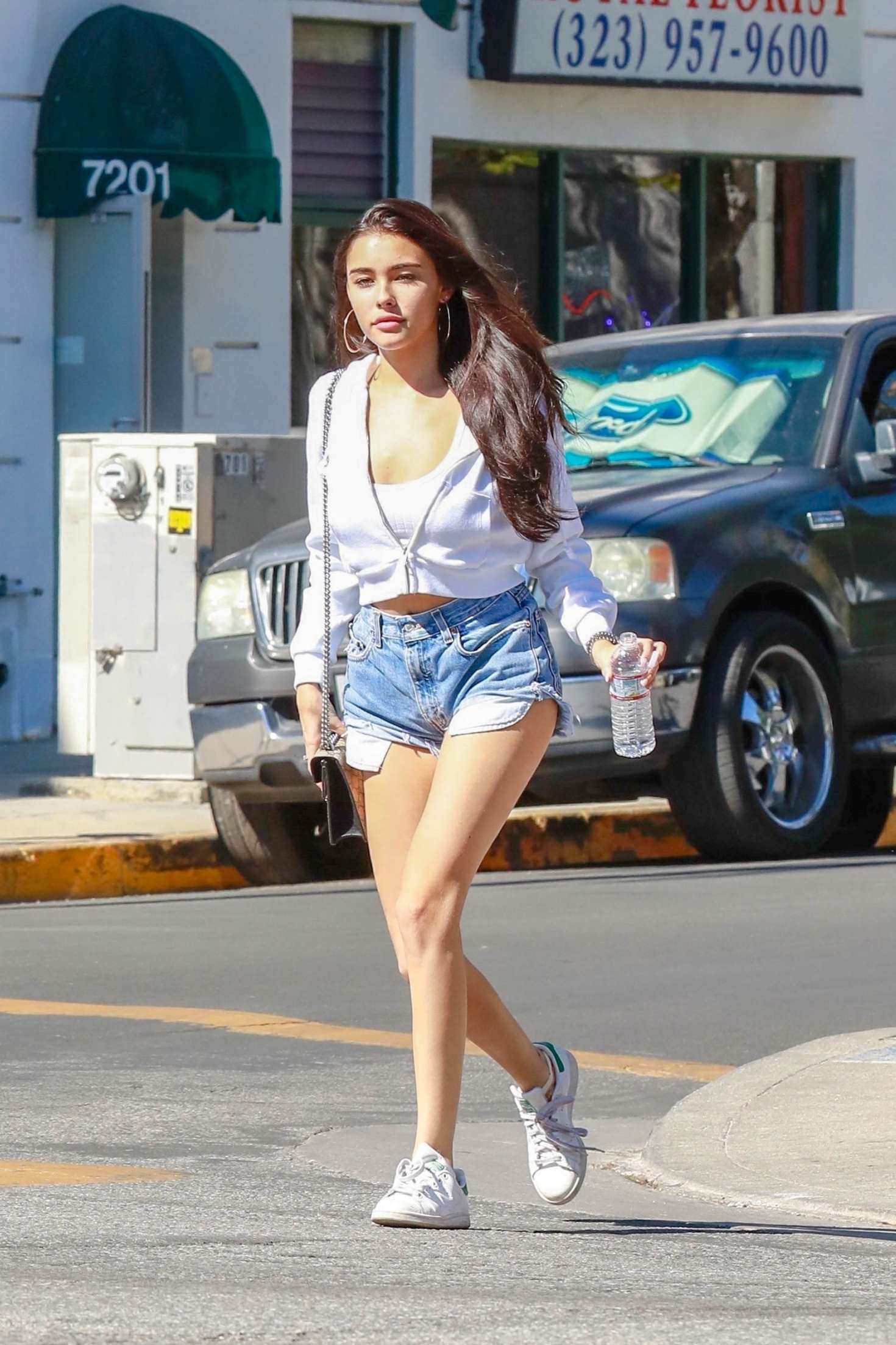 Madison Beer in Denim Shorts â€“ Out in West Hollywood