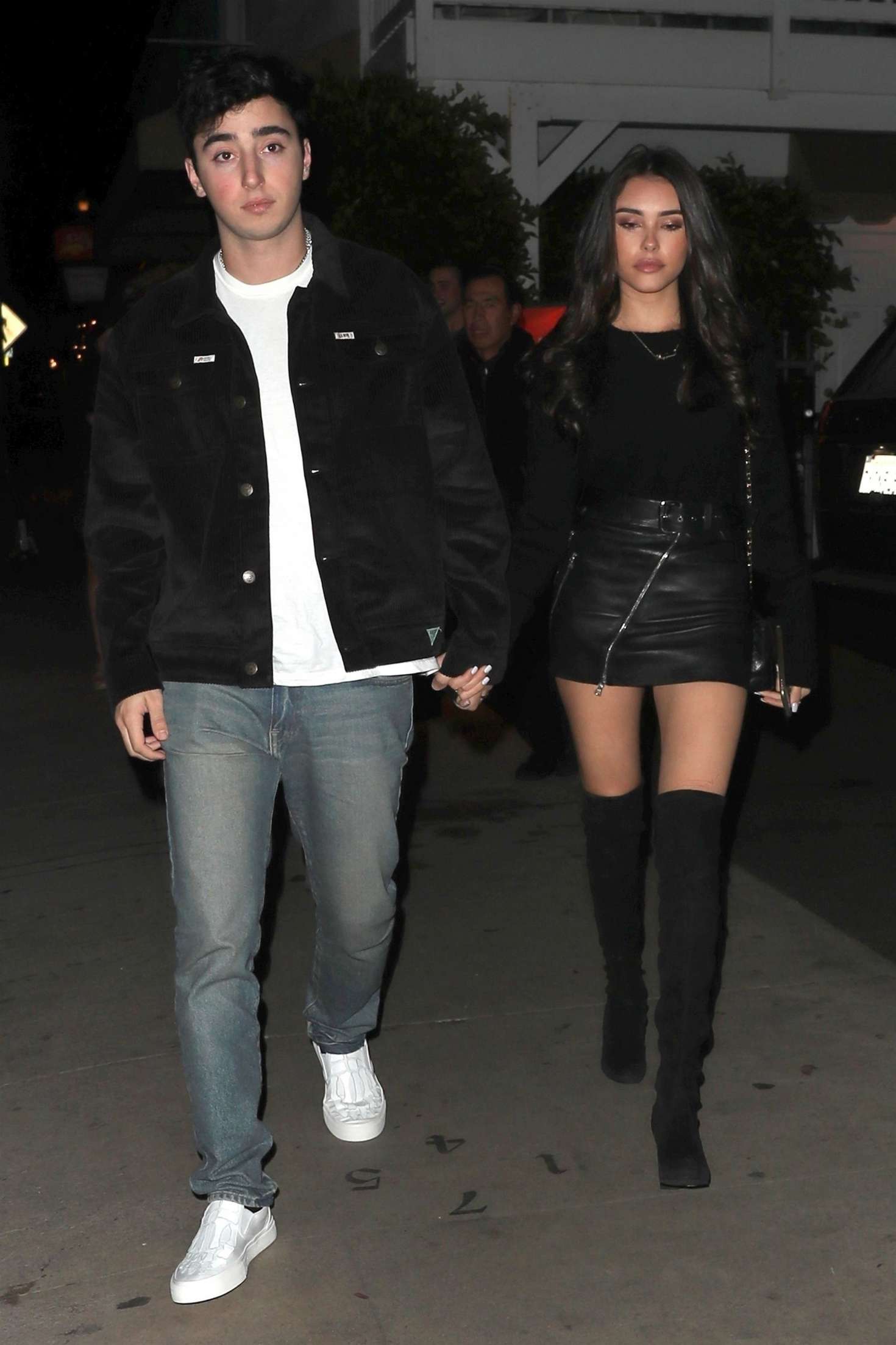 Madison Beer in Leather Mini Skirt â€“ Out in Santa Monica