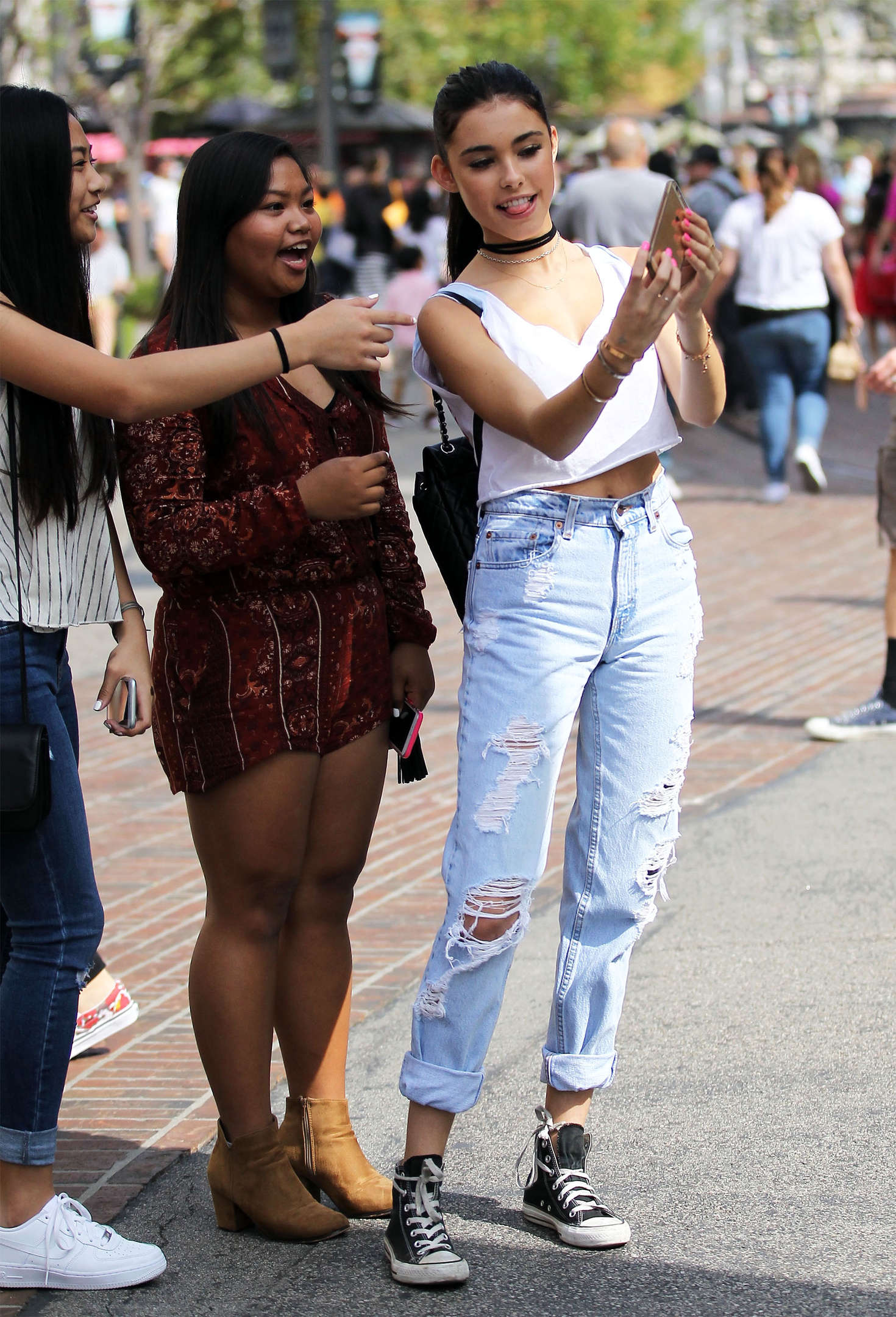 Madison Beer in Ripped Jeans at The Grove in Hollywood