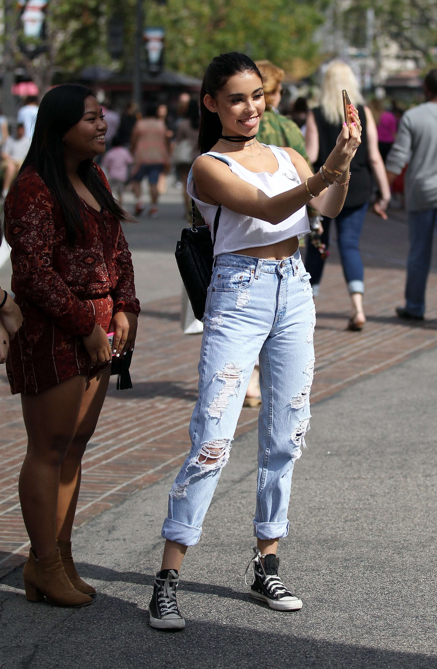 Madison Beer in Ripped Jeans at The Grove in Hollywood