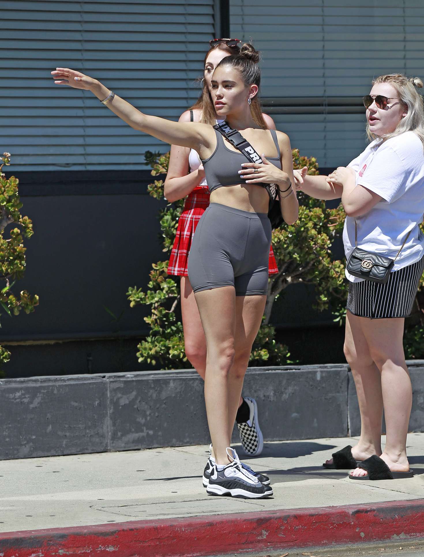 Madison Beer in Tight Grey Shorts and Crop Top â€“ Out in Los Angeles