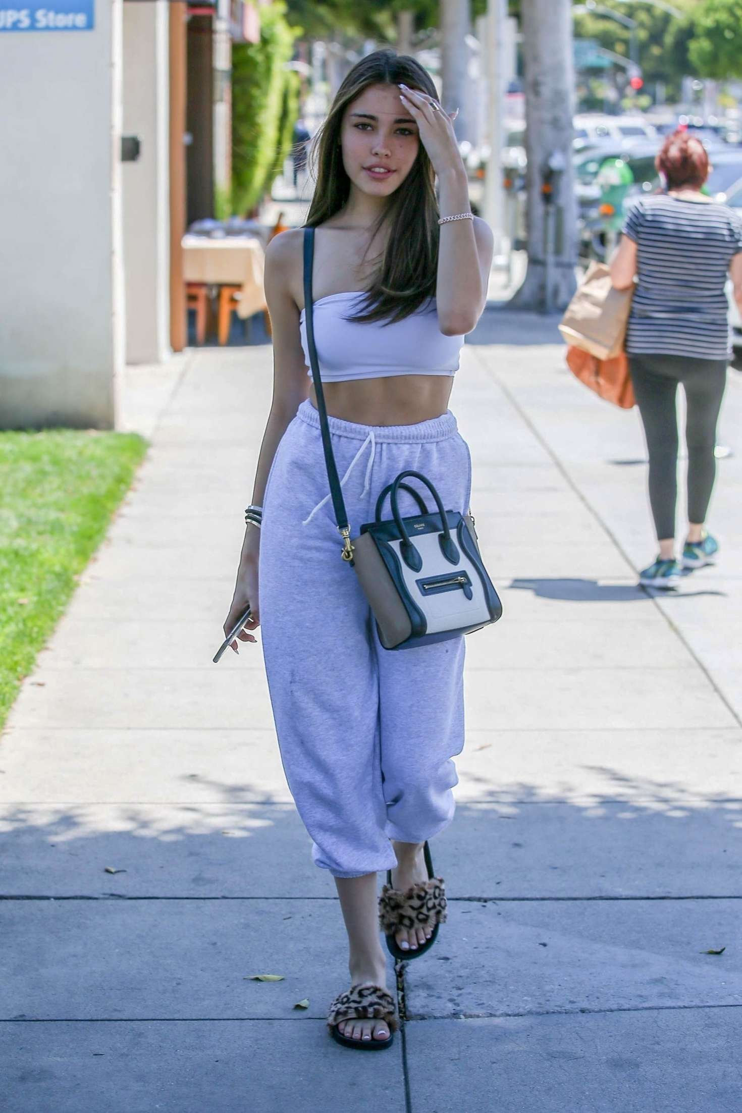 Madison Beer in White Crop Top â€“ Out for lunch in Beverly Hills