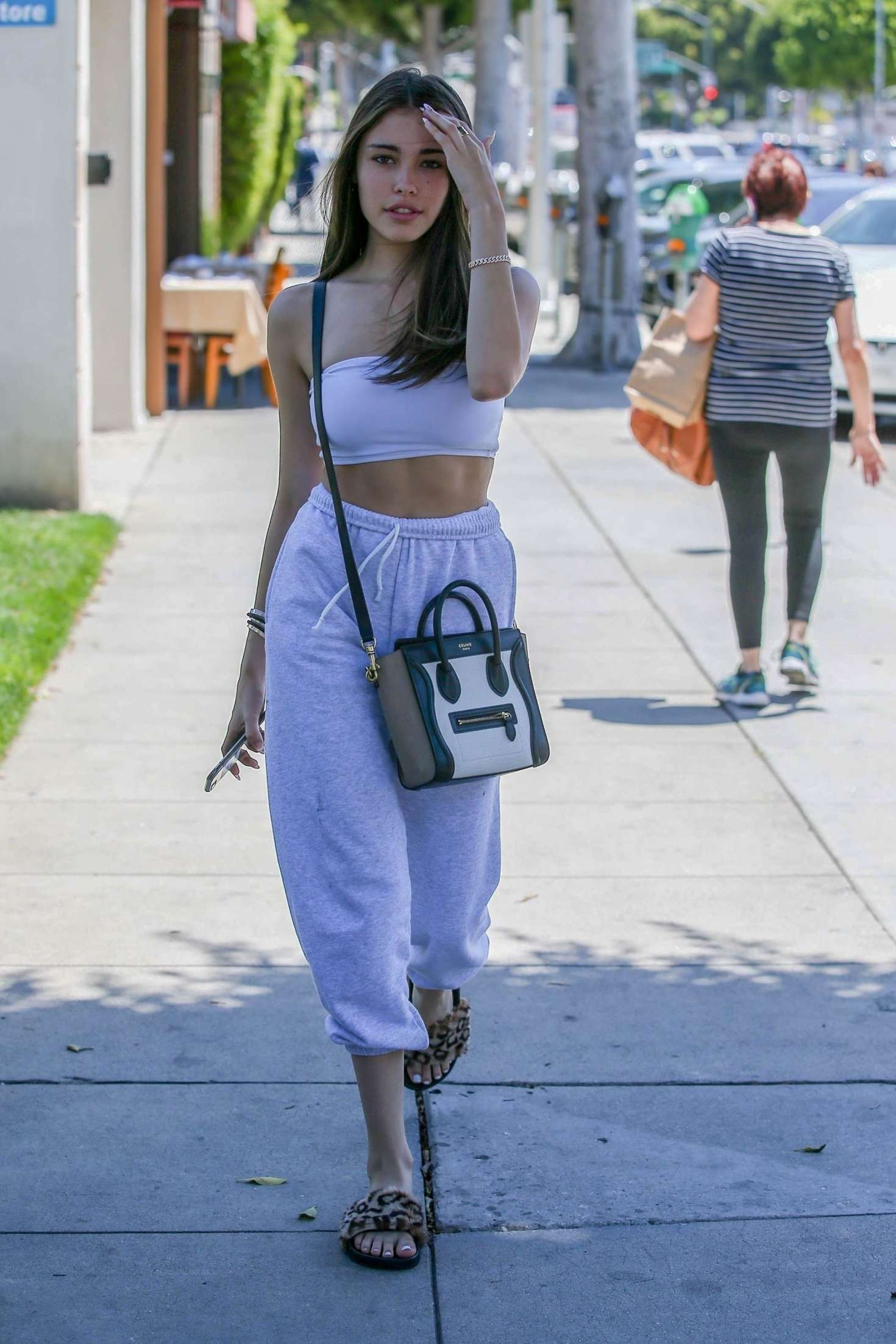 Madison Beer in White Crop Top â€“ Out for lunch in Beverly Hills