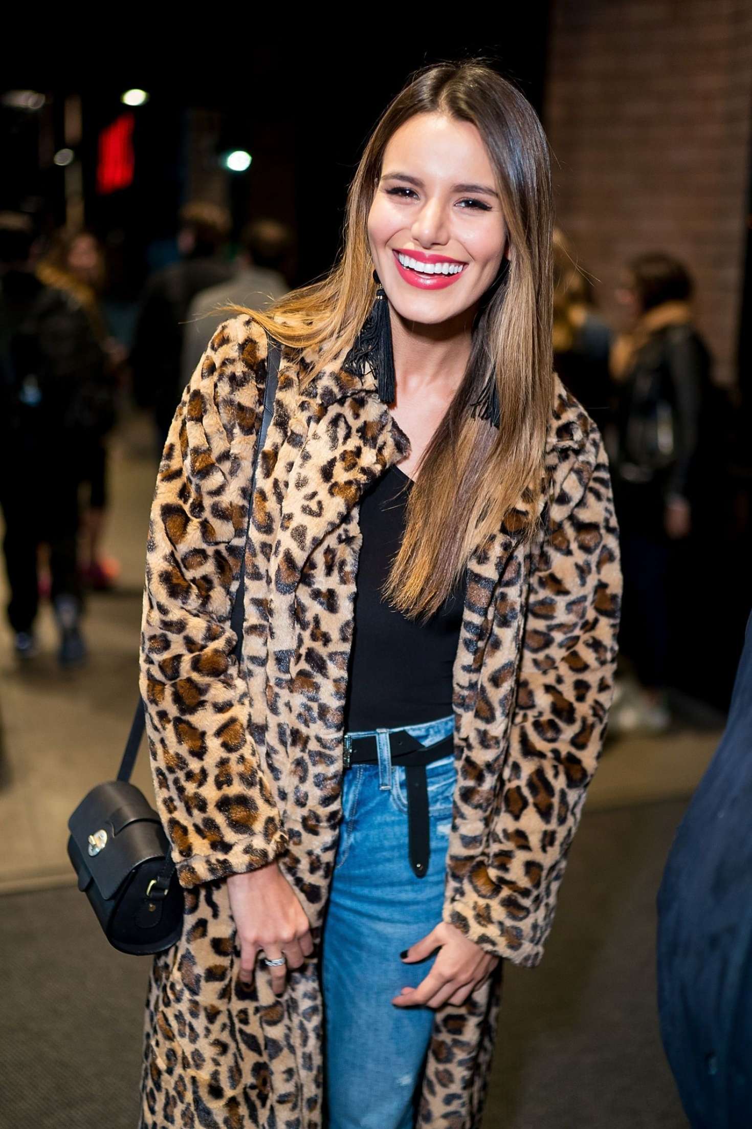Madison Reed in Animal Print Coat â€“ Leaving her Hotel in New York