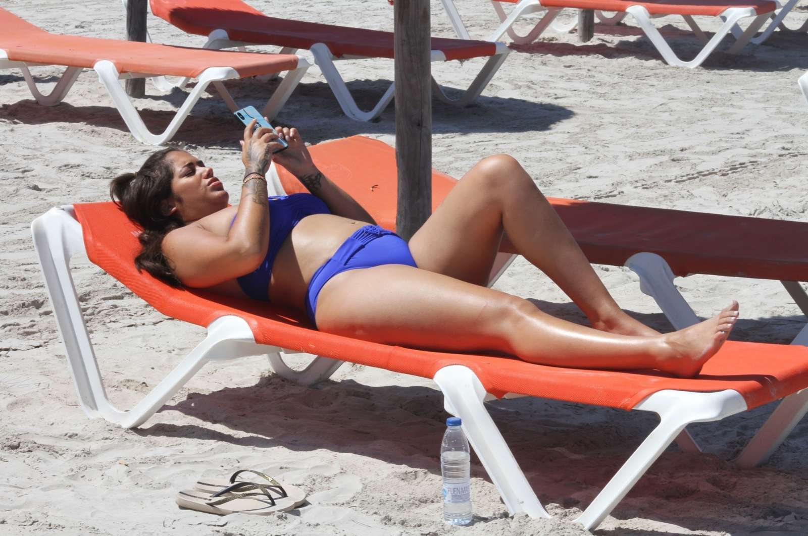 Malin Andersson in Blue Bikini on holiday in Majorca
