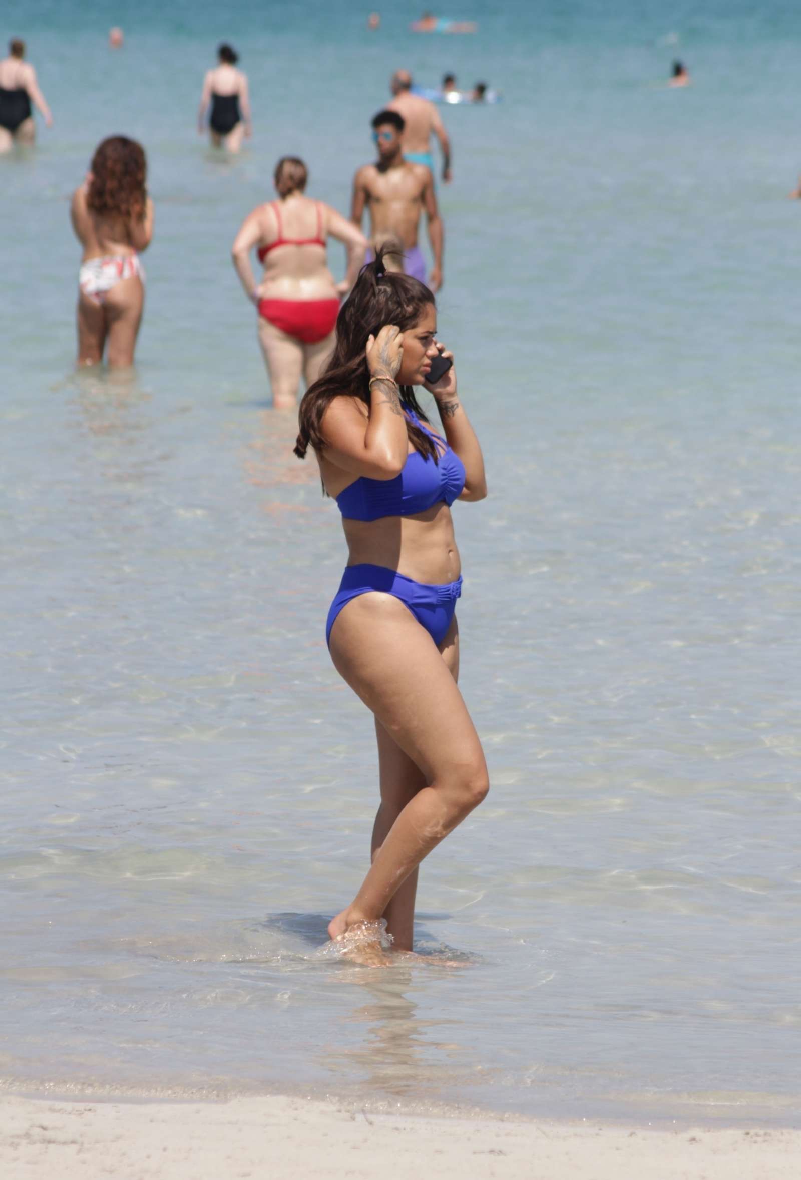 Malin Andersson in Blue Bikini on holiday in Majorca
