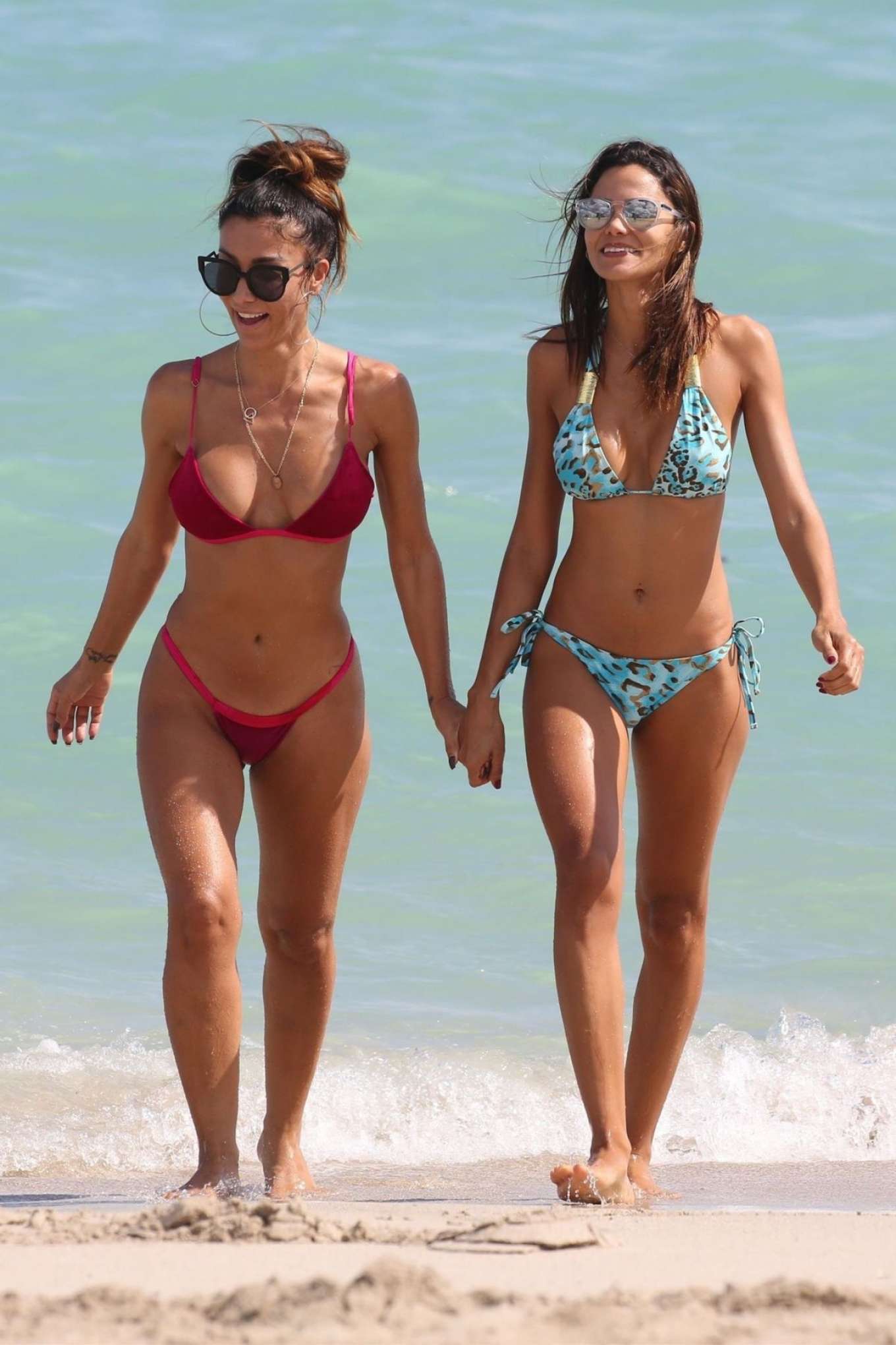 Metisha Schaefer in Red Bikini on Miami Beach