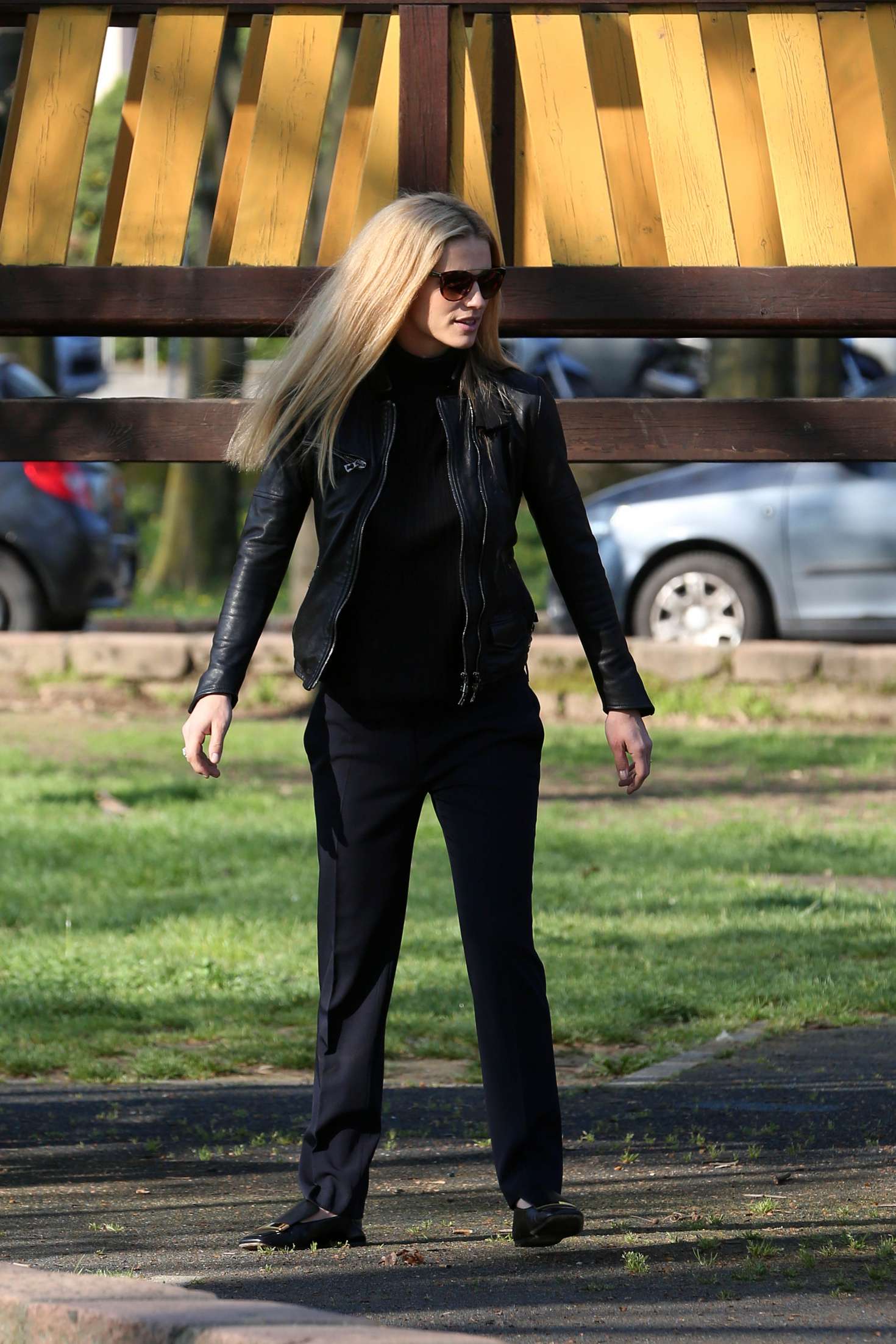 Michelle Hunziker at the park in Milan