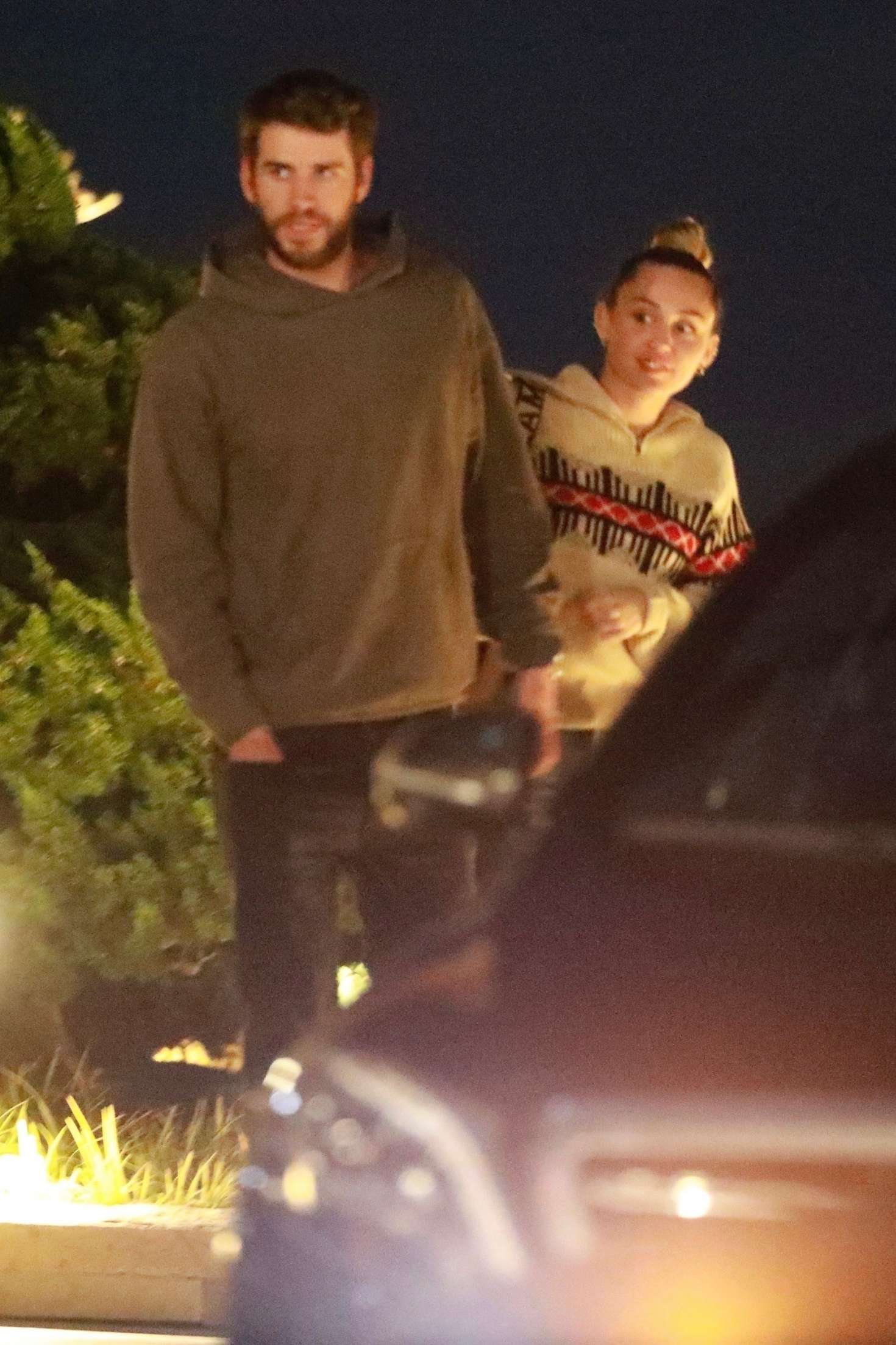 Miley Cyrus and Liam Hemsworth â€“ Out for dinner at Nobu in Malibu