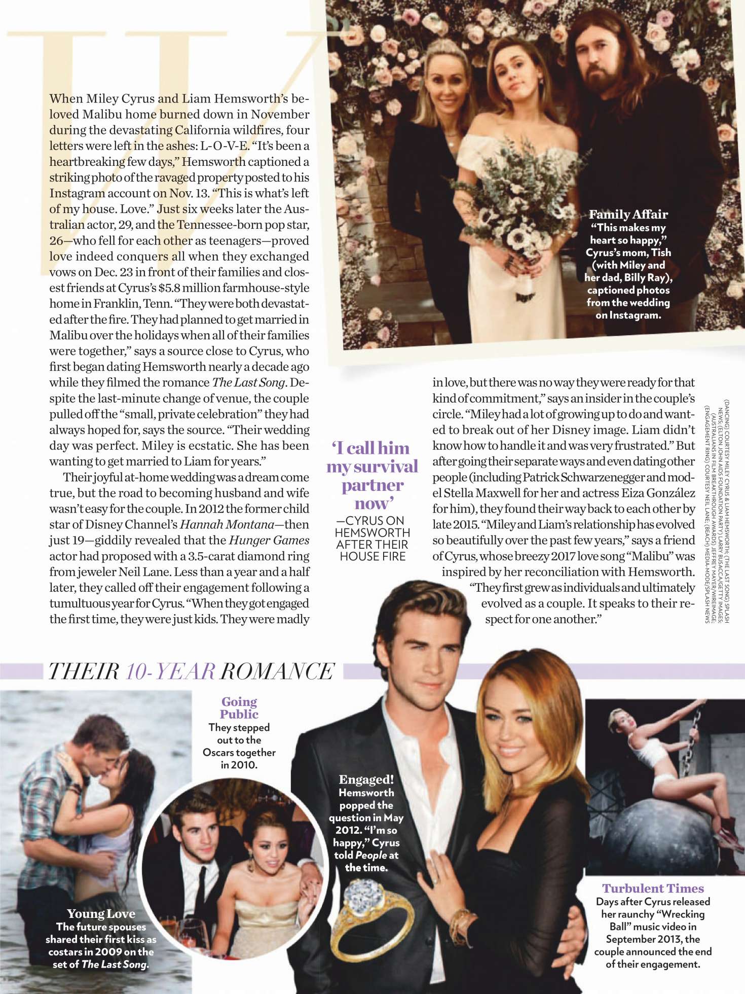 Miley Cyrus and Liam Hemsworth â€“ People US Magazine (January 2019)