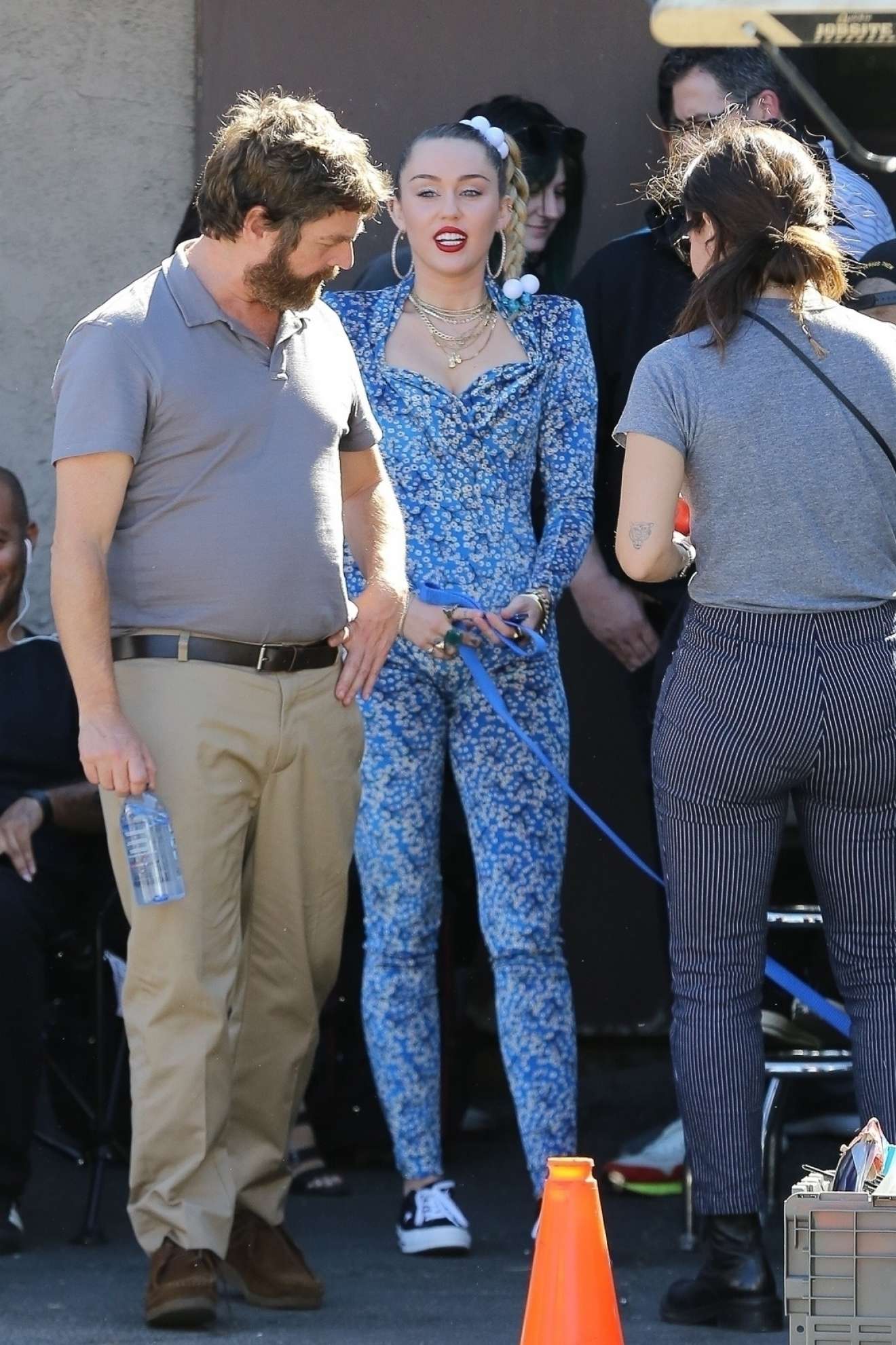Miley Cyrus â€“ Filming a movie candids in Los Angeles