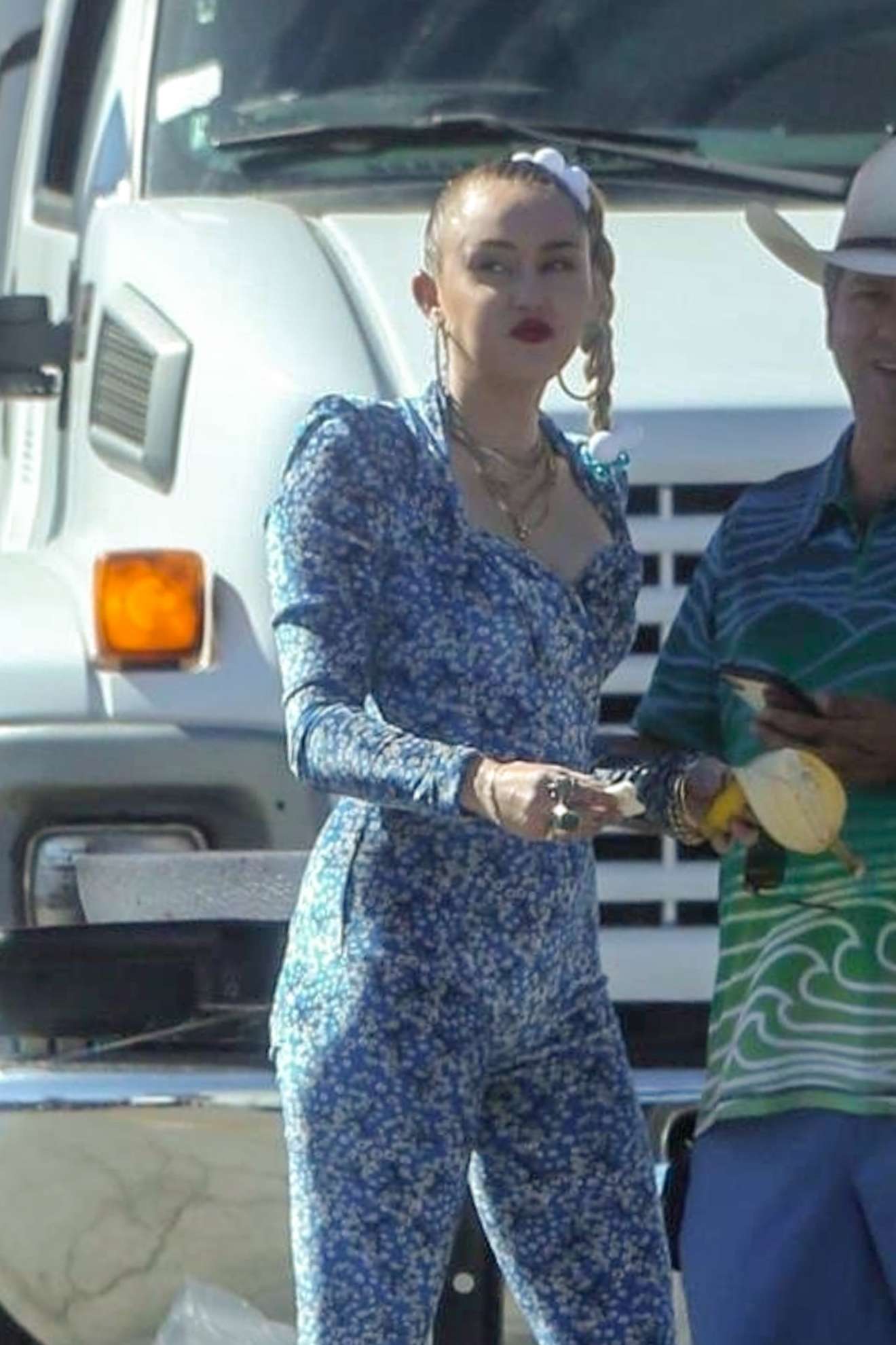 Miley Cyrus â€“ Filming a movie candids in Los Angeles