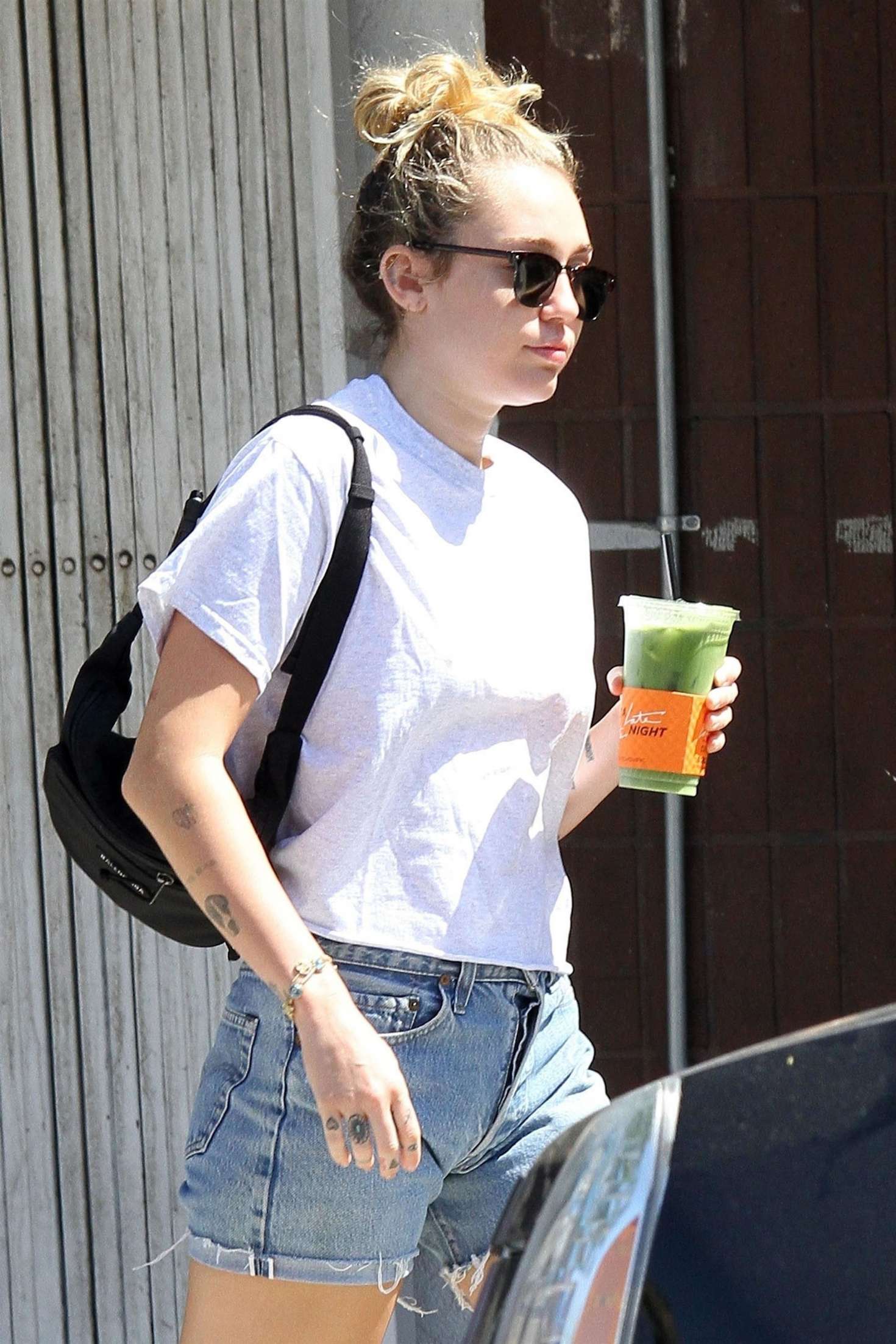 Miley Cyrus in Denim Shorts out in Studio City