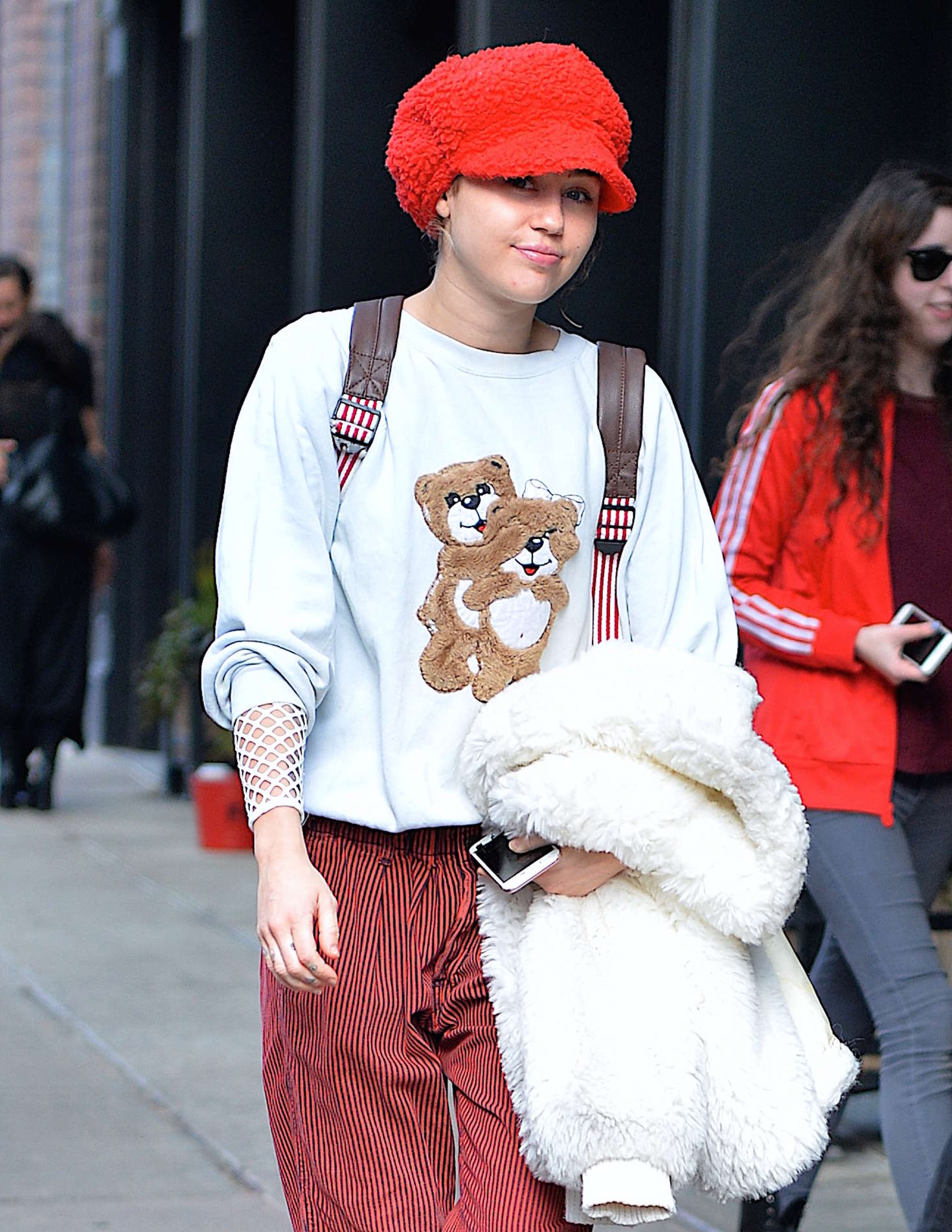 Miley Cyrus in Red Pants out and about in NYC