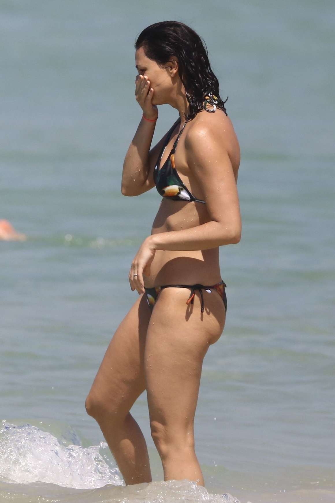 Morena Baccarin in Bikini at a beach in Rio de Janeiro