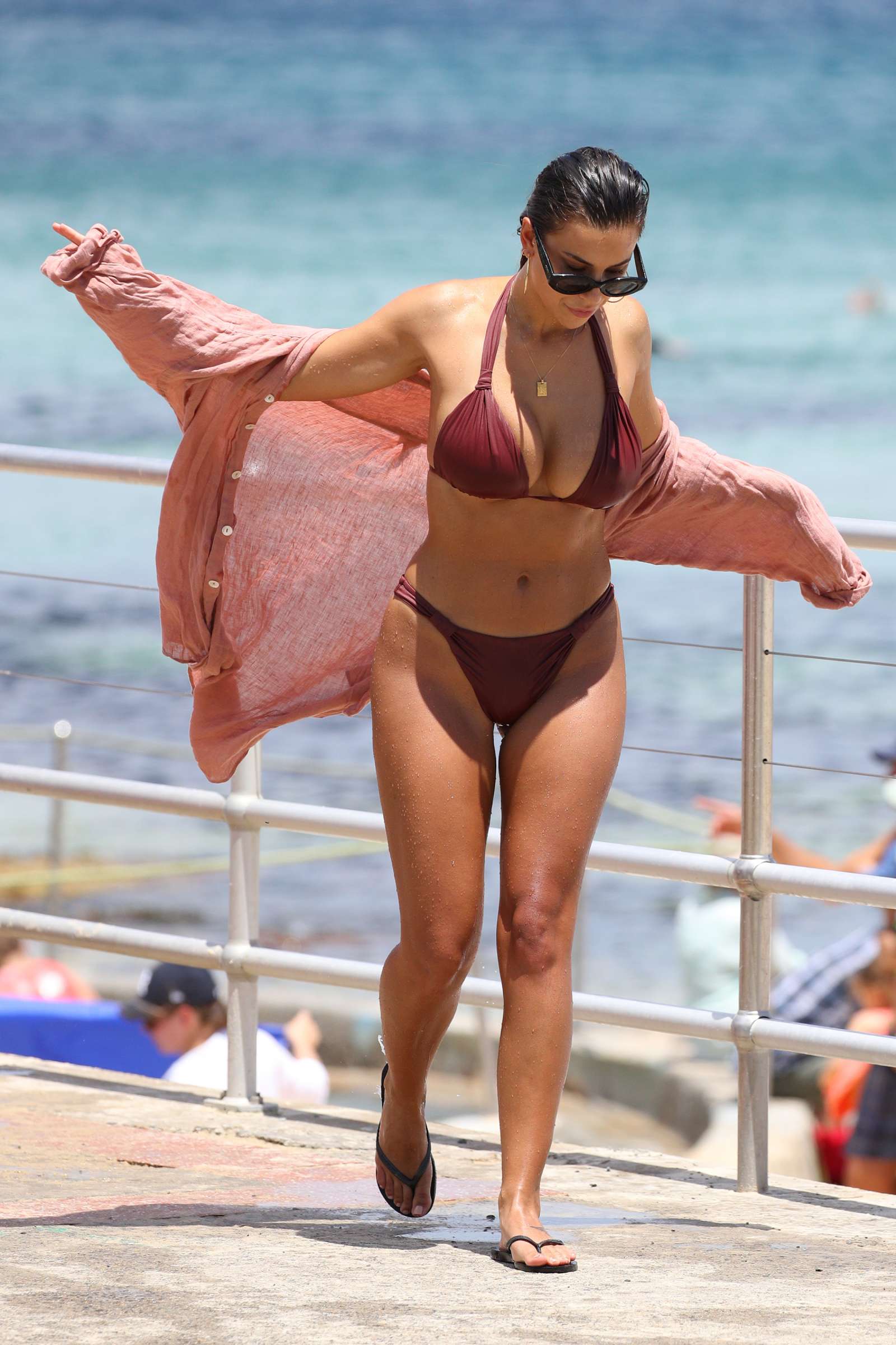 Natasha Oakley and Devin Brugman in Bikini on Bondi Beach in Sydney