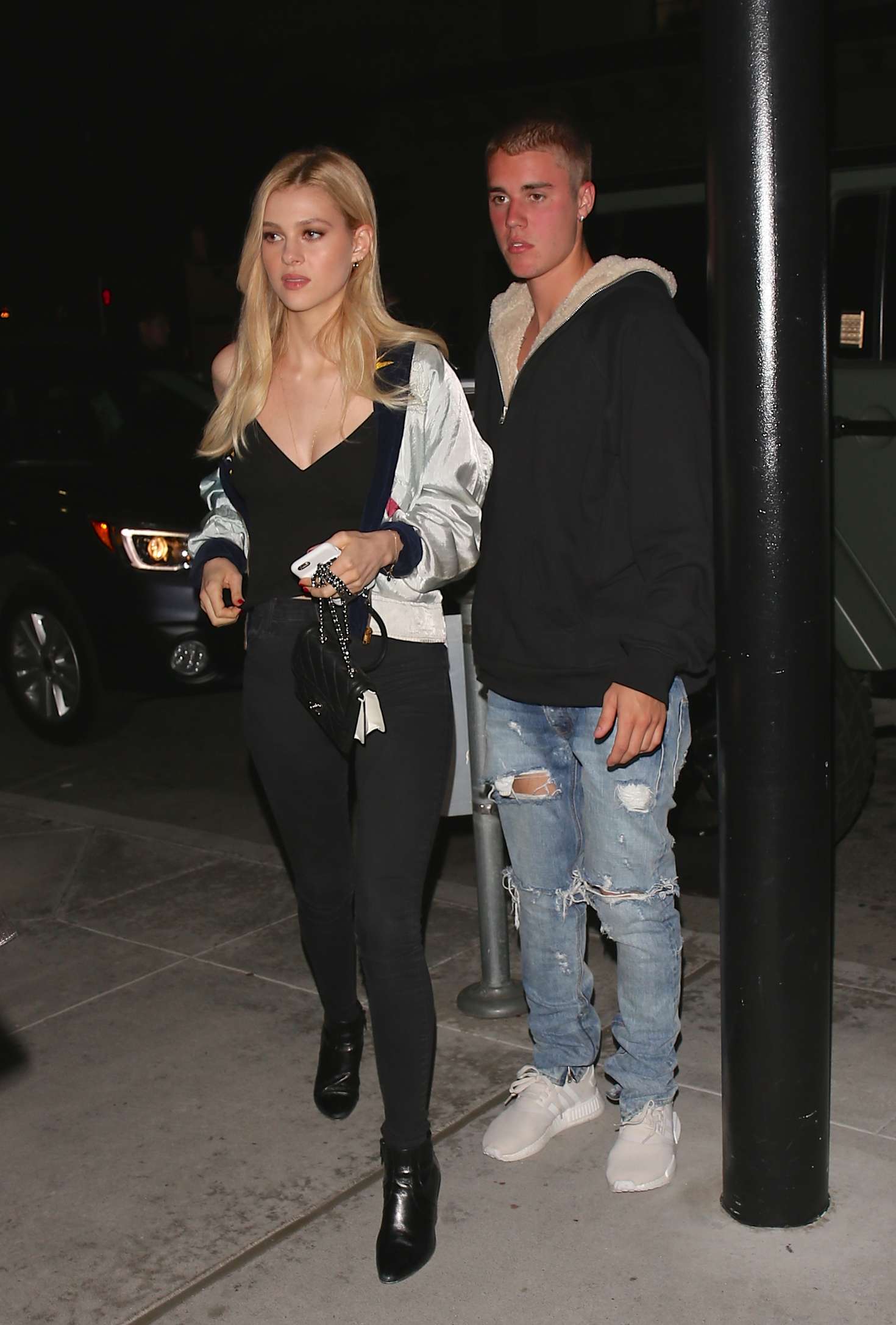 Nicola Peltz and Justin Bieber at Mastroâ€™s Steakhouse in Beverly Hills