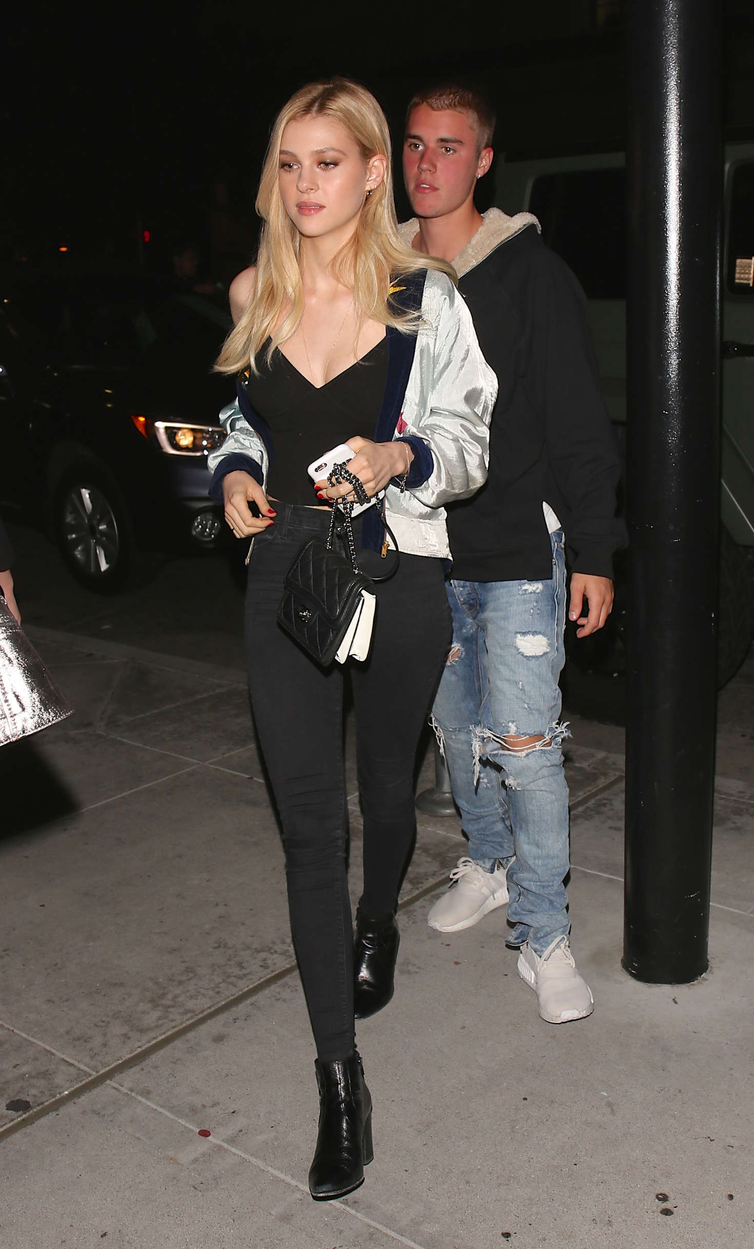 Nicola Peltz and Justin Bieber at Mastroâ€™s Steakhouse in Beverly Hills