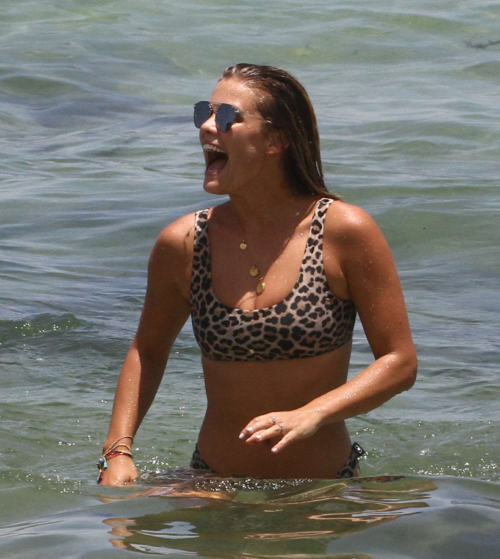Nina Agdal in Bikini at the beach in Miami