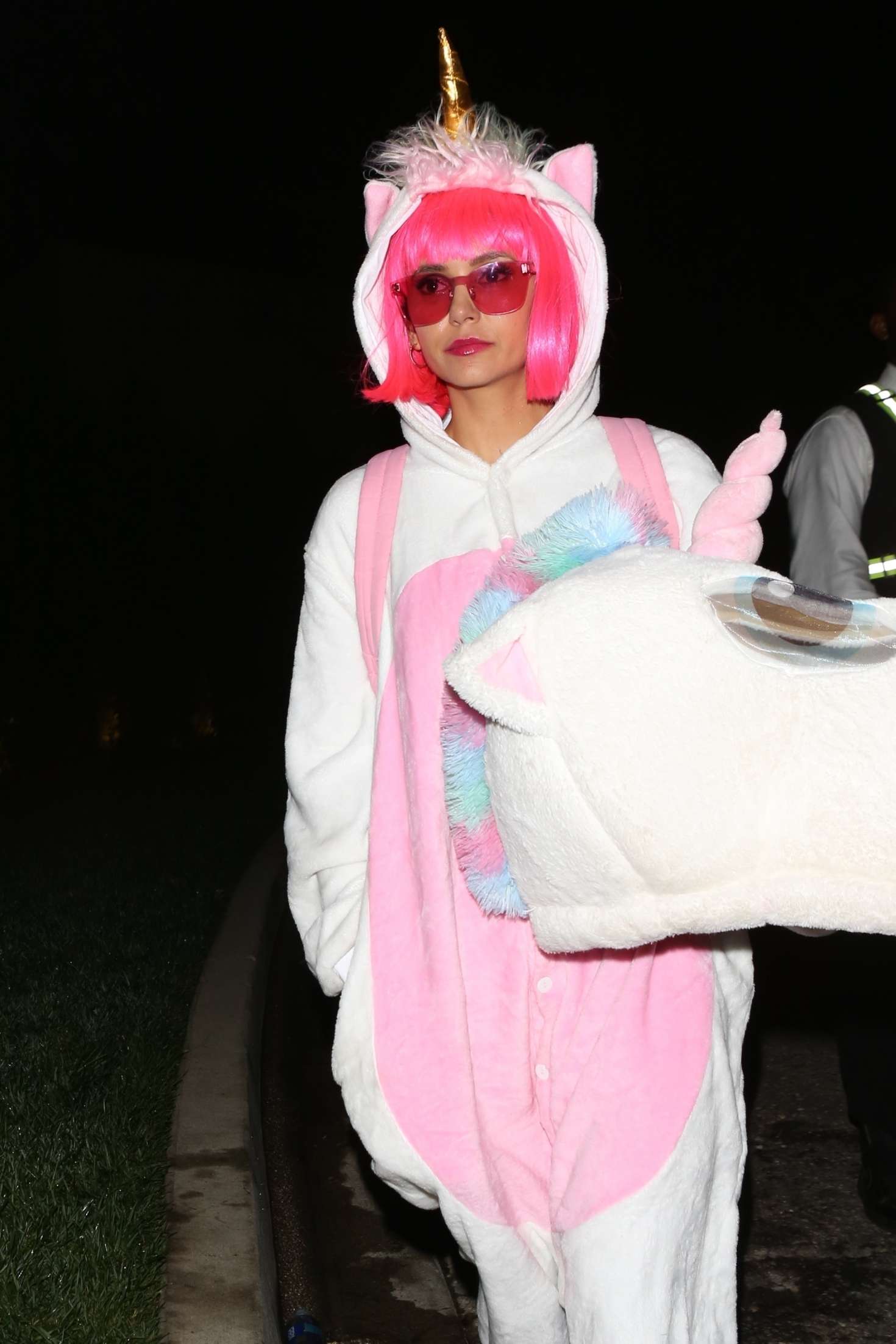 Nina Dobrev â€“ Arrives at Kate Hudsonâ€™s Annual Halloween Party in West Hollywood
