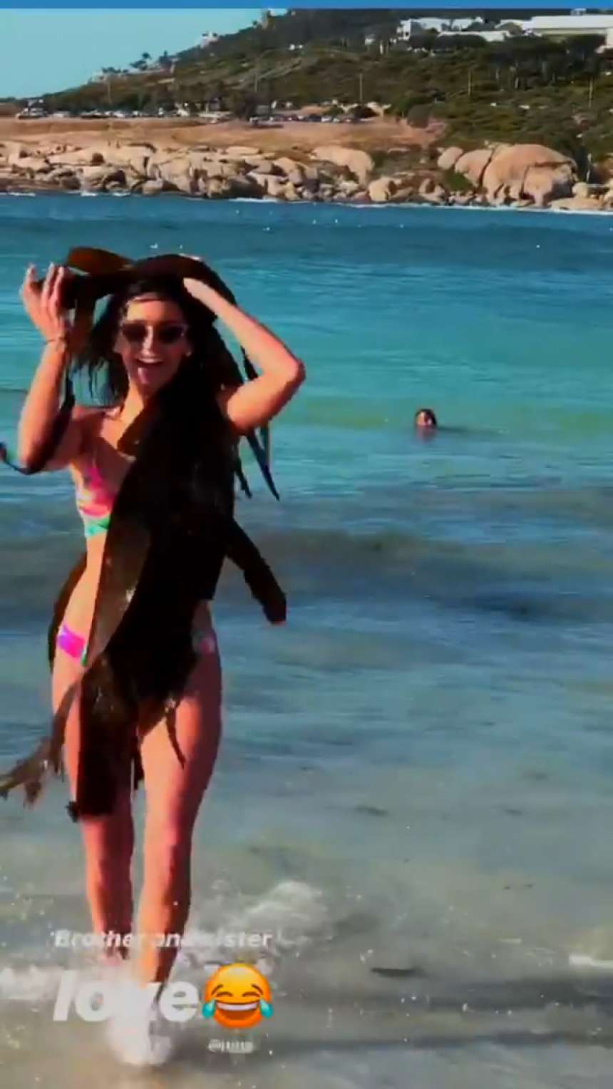 Nina Dobrev in a Bikini at a Beach in Cape Town