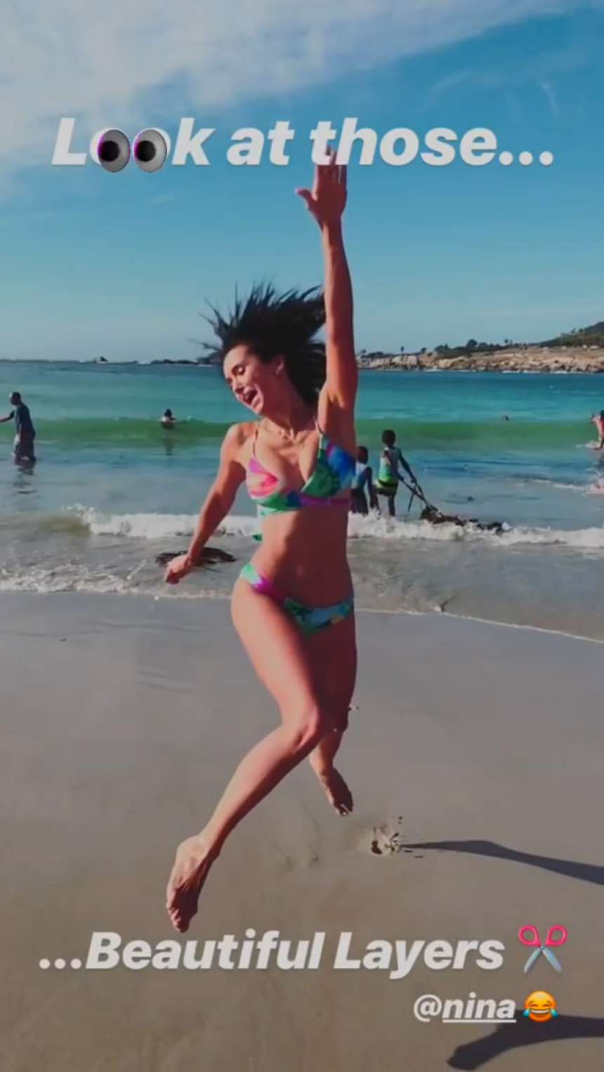 Nina Dobrev in a Bikini at a Beach in Cape Town