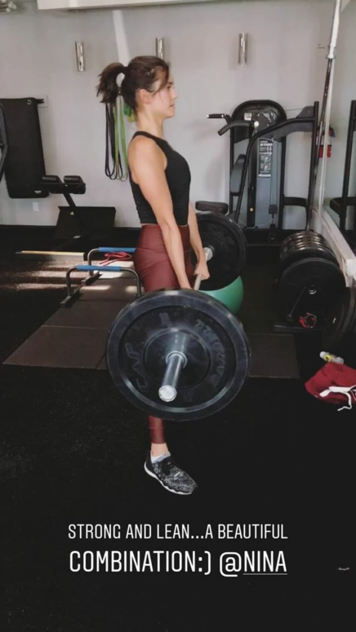 Nina Dobrev in Tights and Sports Bra â€“ Workout