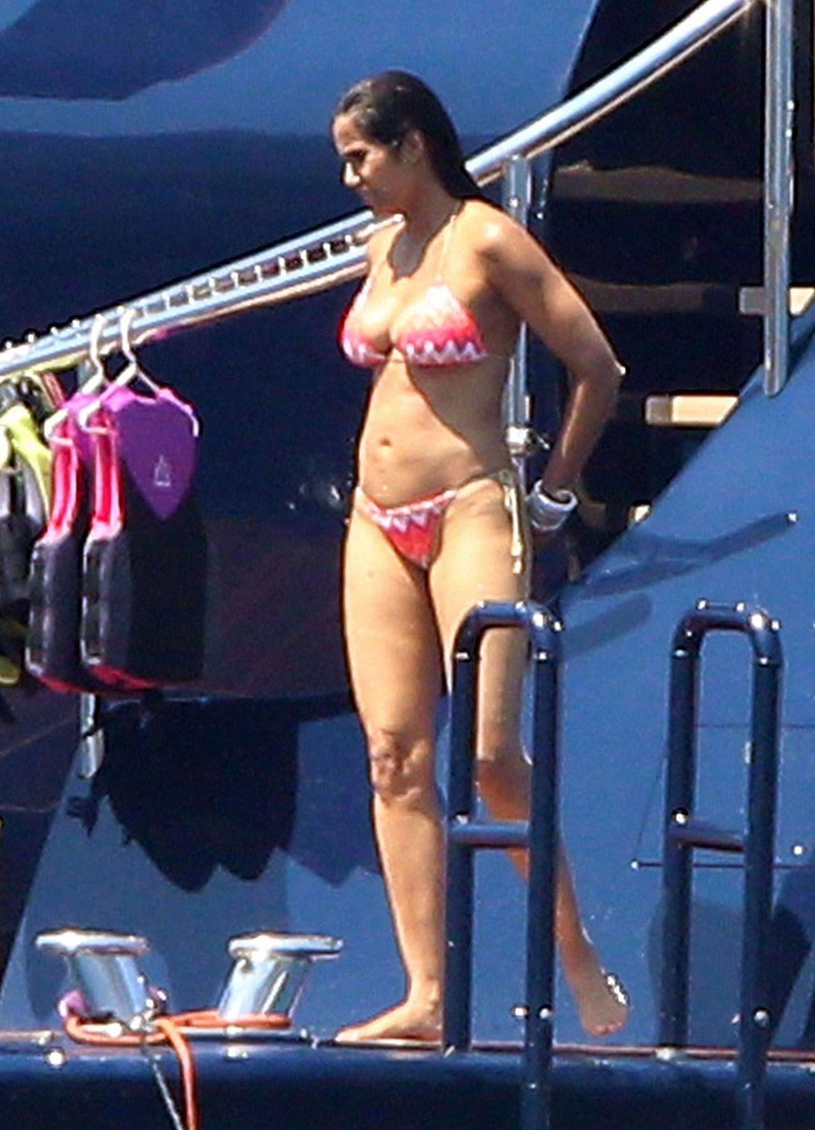 Padma Lakshmi in Bikini on holiday in Capri
