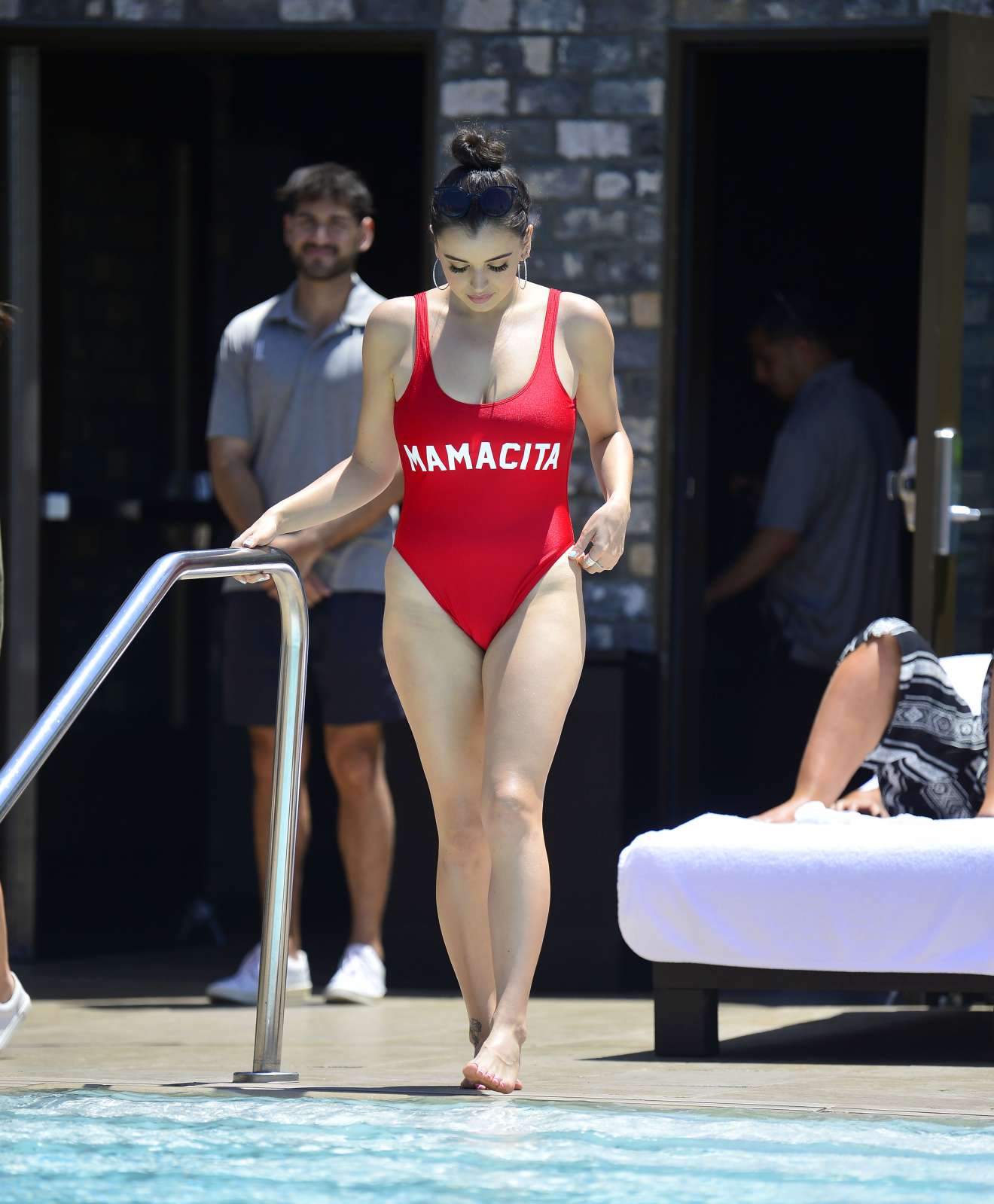 Rebecca Black â€“ In red swimsuit at a Pool at the Dream Hollywood Hotel in Los Angeles